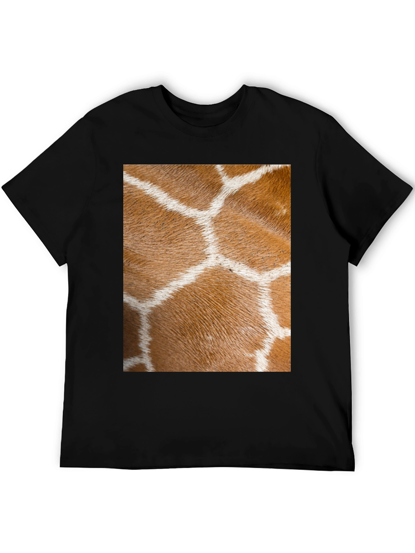 Black Giraffe Print Black T-Shirt view 5