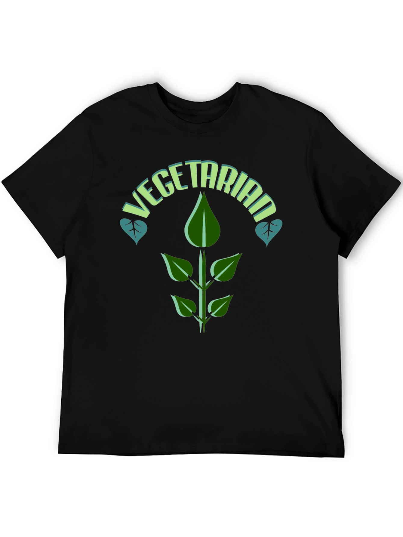Black Vegetarian T-Shirt: Plant-Based Fashion view 5