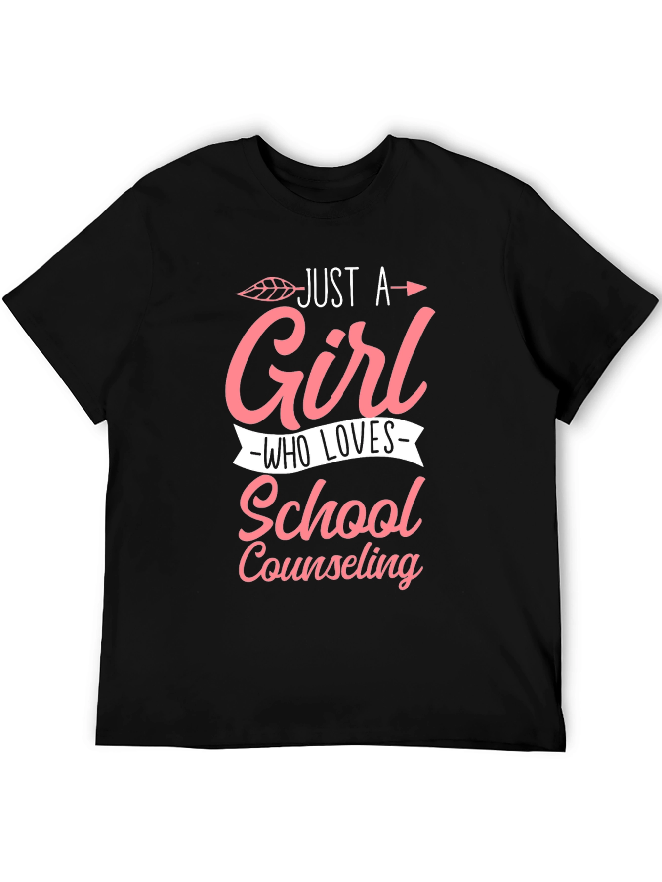 Black Just a Girl Who Loves School Counseling T-Shirt view 5
