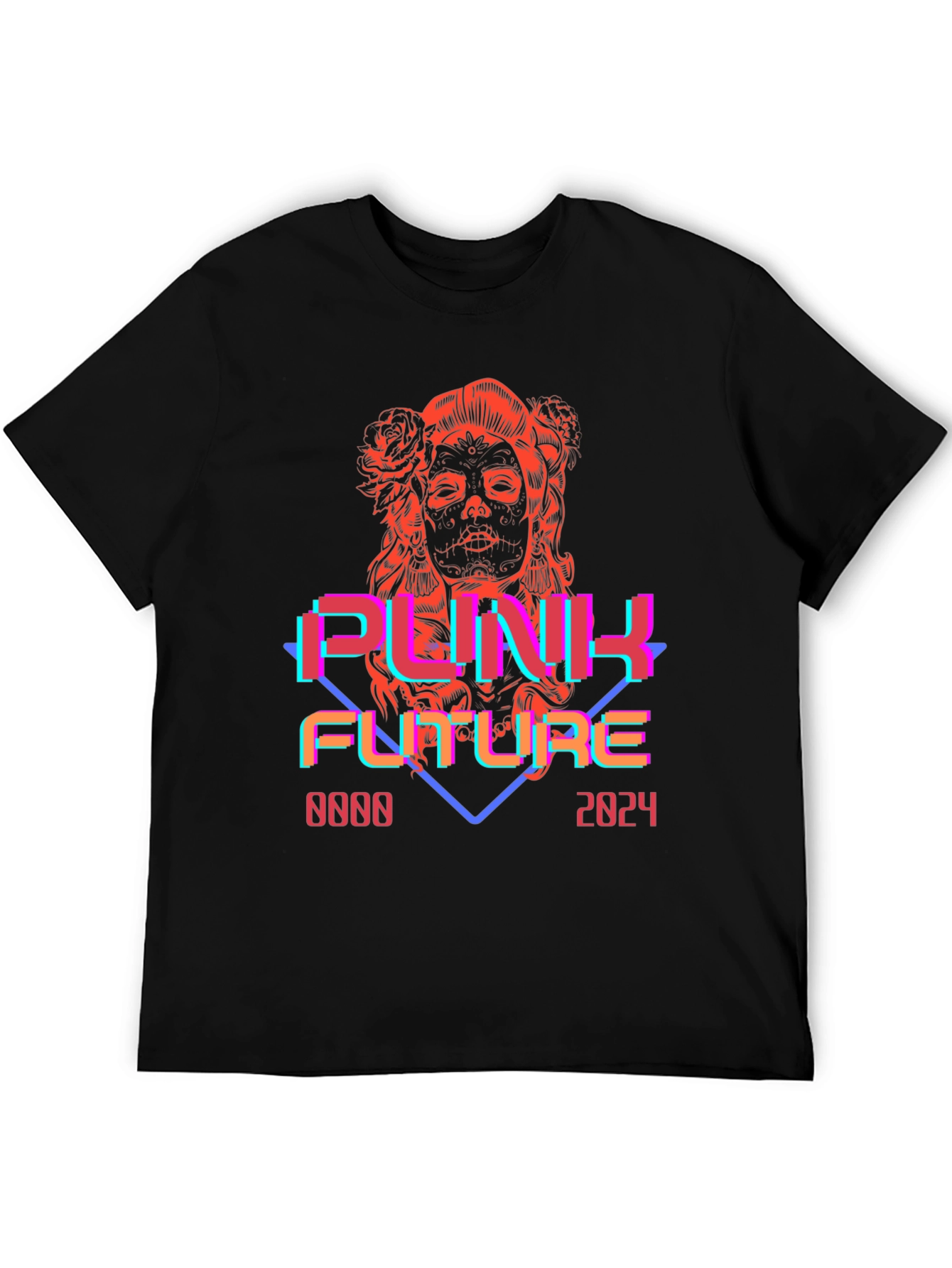 Black Punk Future Graphic Tee - Retro Cyberpunk Style view 5