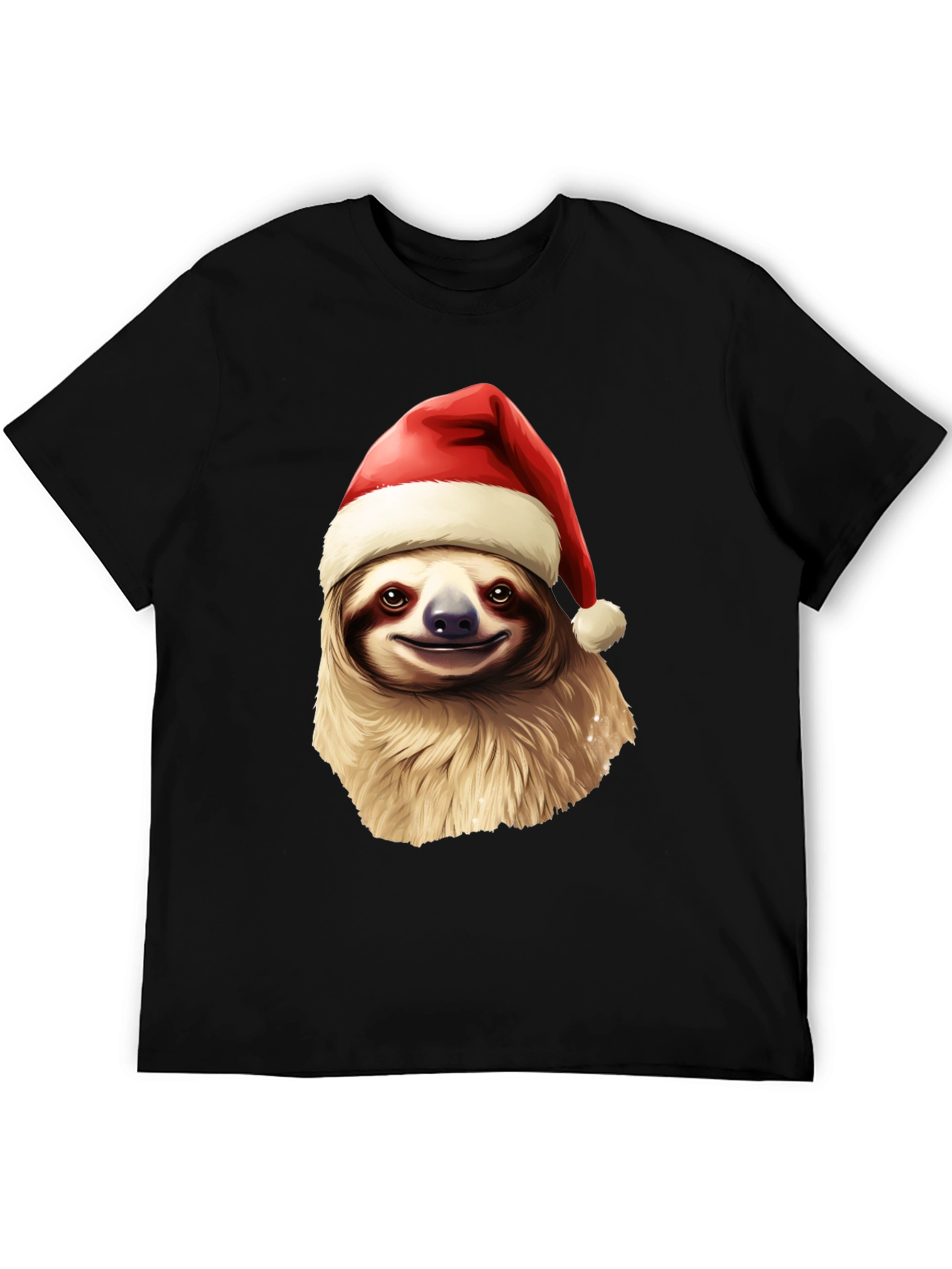 Black Festive Sloth Christmas T-Shirt - Holiday Cheer view 5