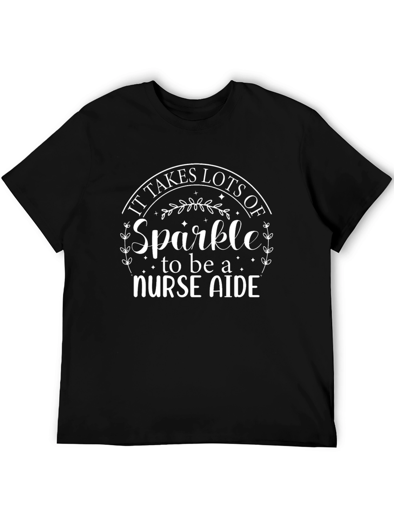 Black Sparkle Nurse Aide T-Shirt - Black view 5