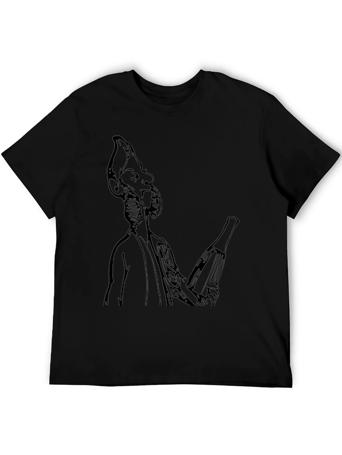 Black Unique Graphic T-Shirt - Quirky Character Design view 5