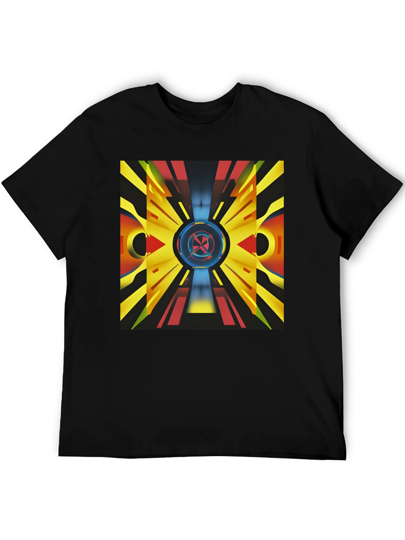 Black Abstract Geometric Graphic Print Tee view 5