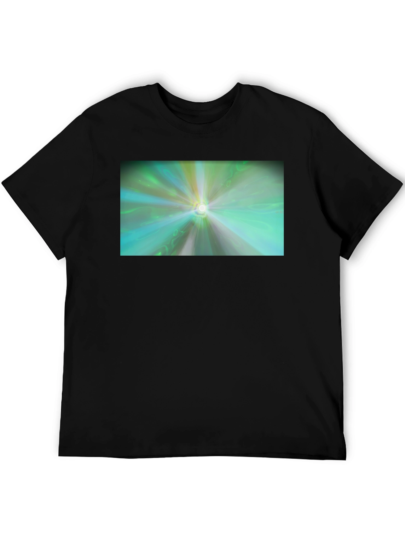 Black Abstract Light Burst T-Shirt - Black Cotton Blend view 5