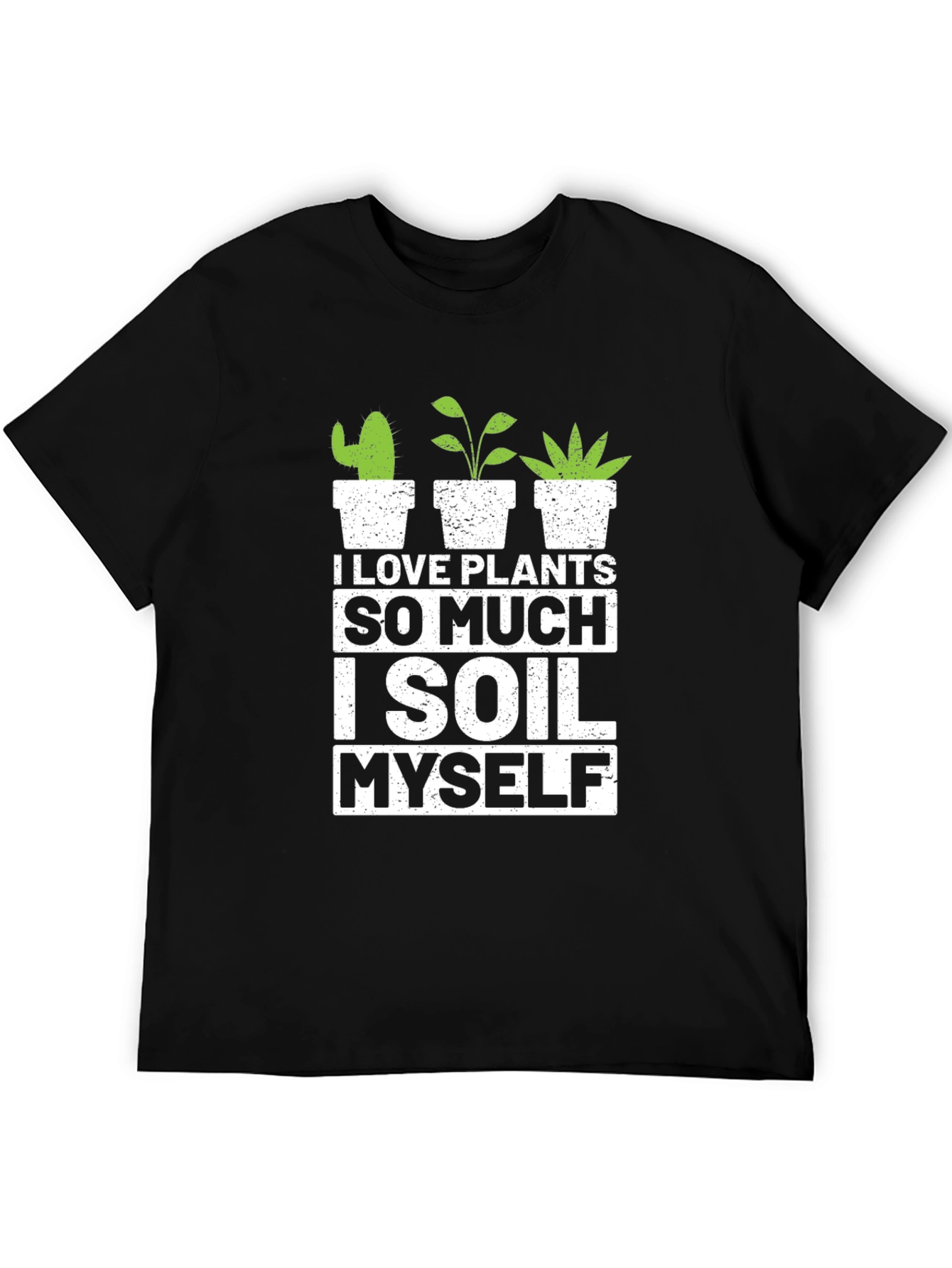 Black I Love Plants T-Shirt - Gardener Humor Tee view 5