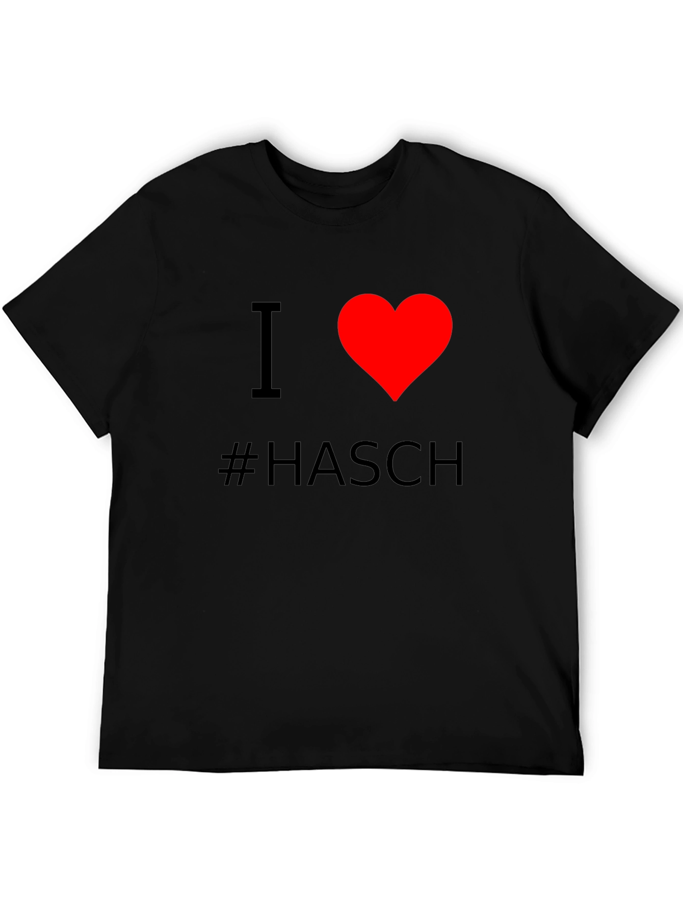 Black I Heart #Hasch T-Shirt - Black Cotton Casual Tee view 5