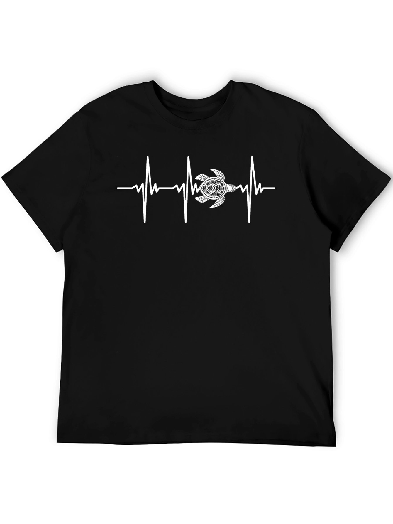 Black Turtle Heartbeat T-Shirt - Sea Life Tee view 5