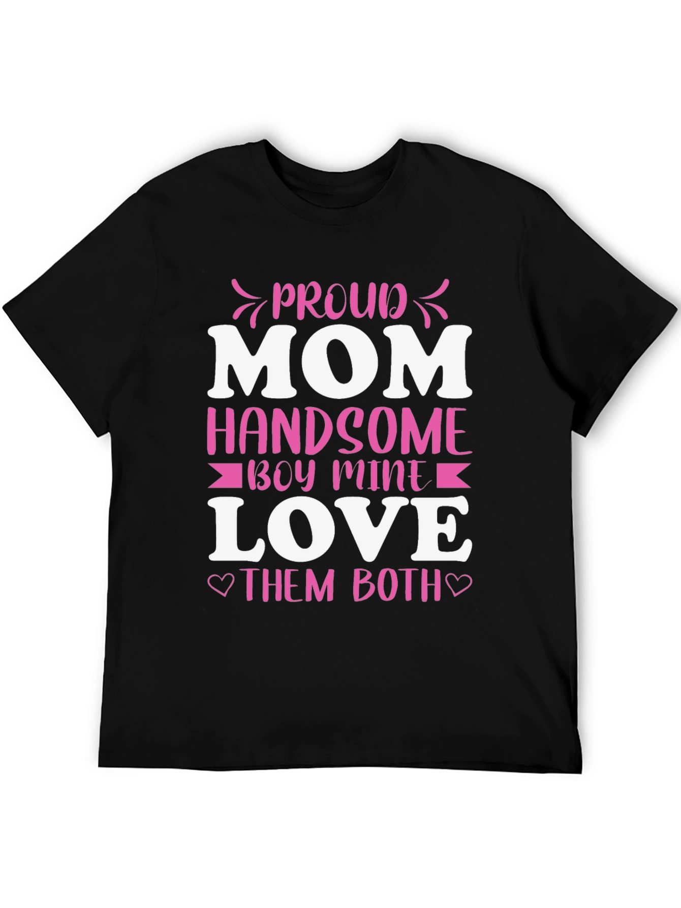 Black Proud Mom Handsome Boy Love T-Shirt view 5