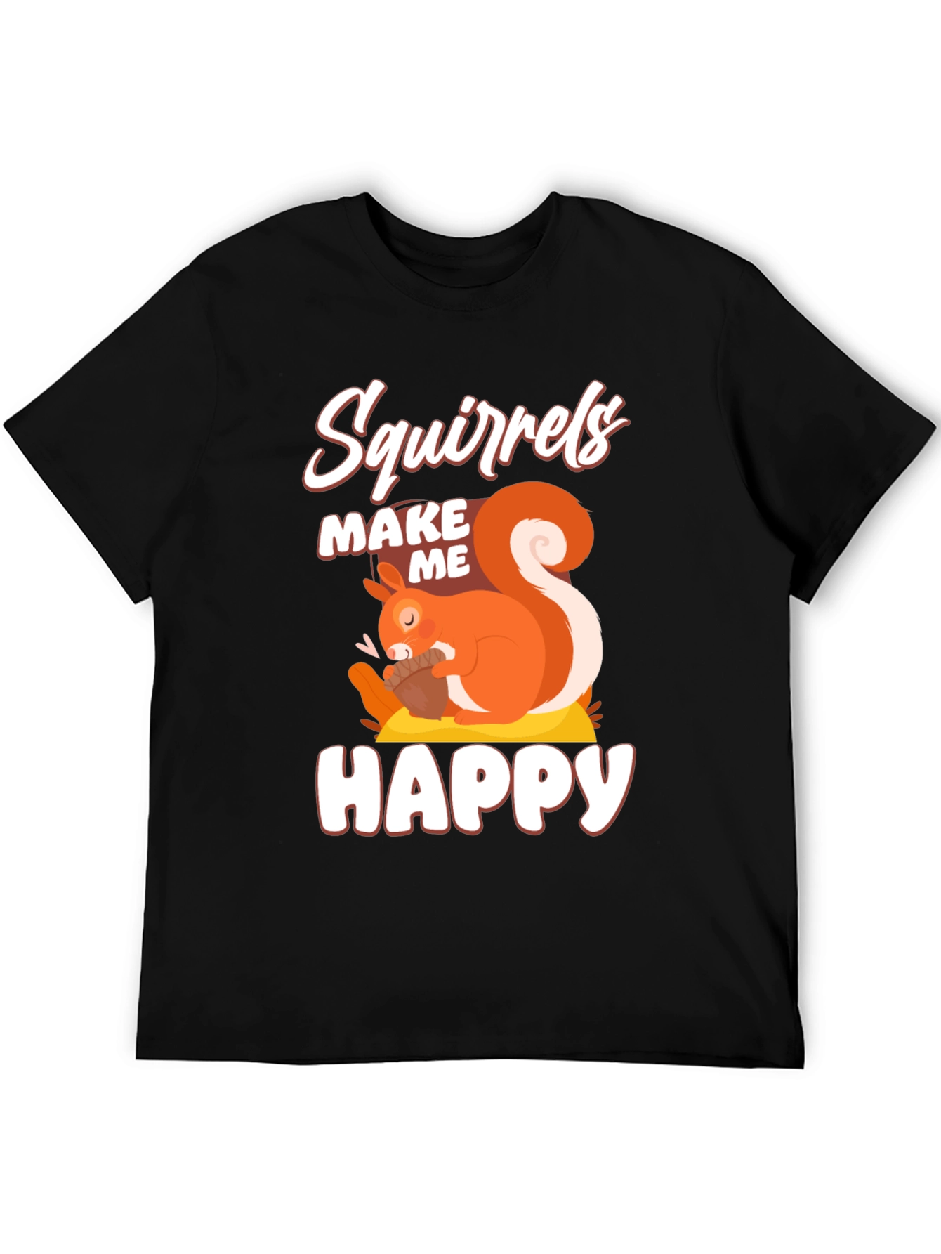 Black Squirrels Make Me Happy Graphic T-Shirt view 5