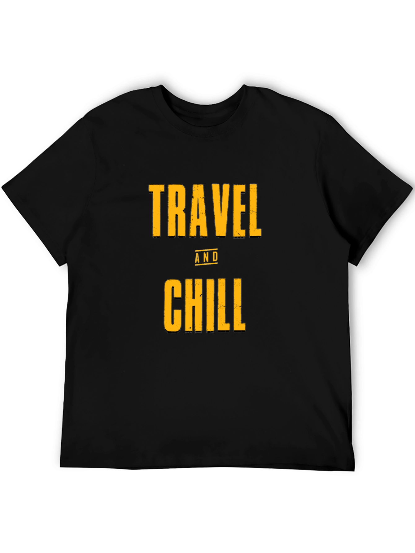 Black Travel and Chill Black Graphic Tee view 5