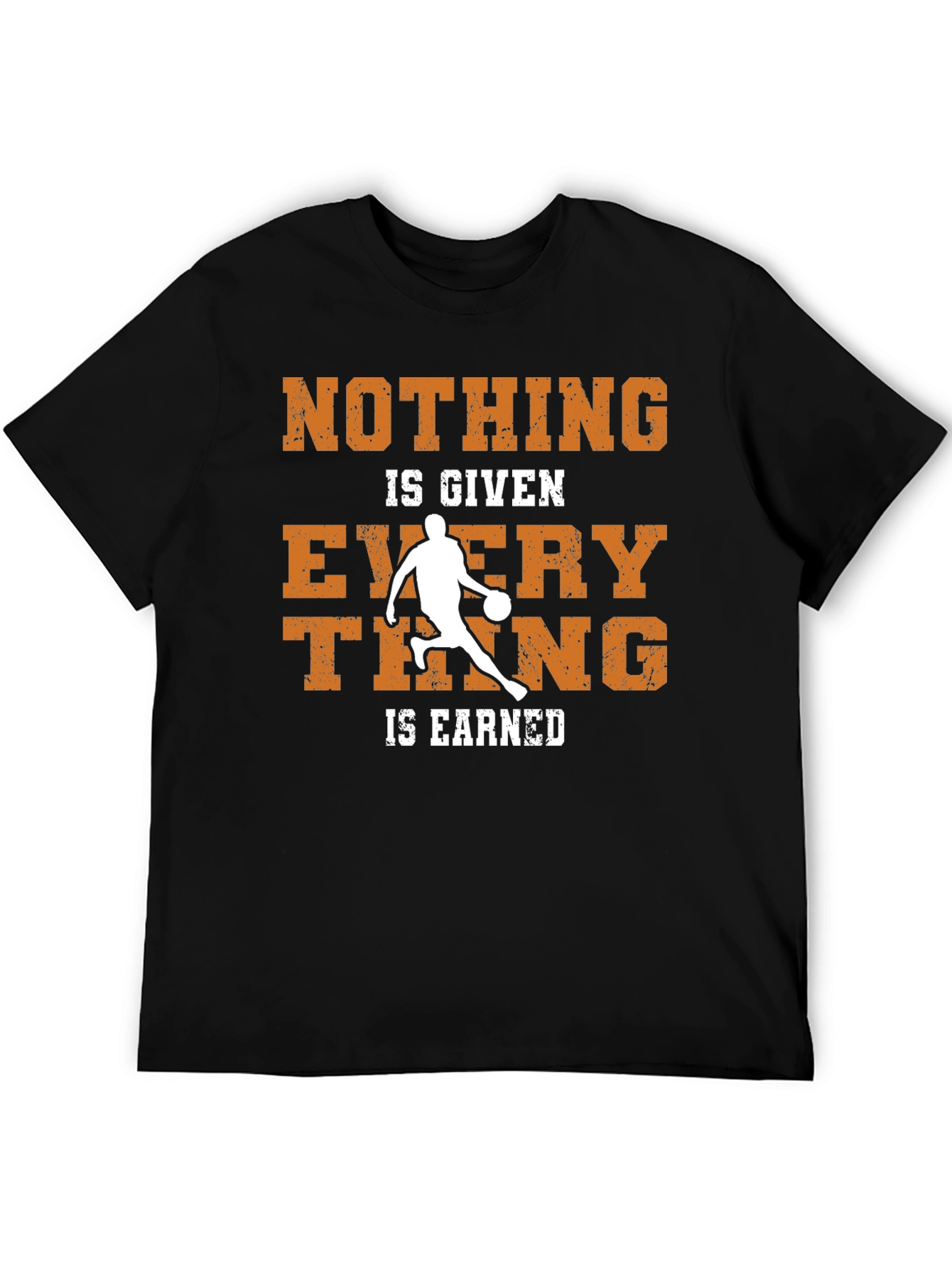 Black Basketball Nothing Given Everything Earned T-Shirt view 5