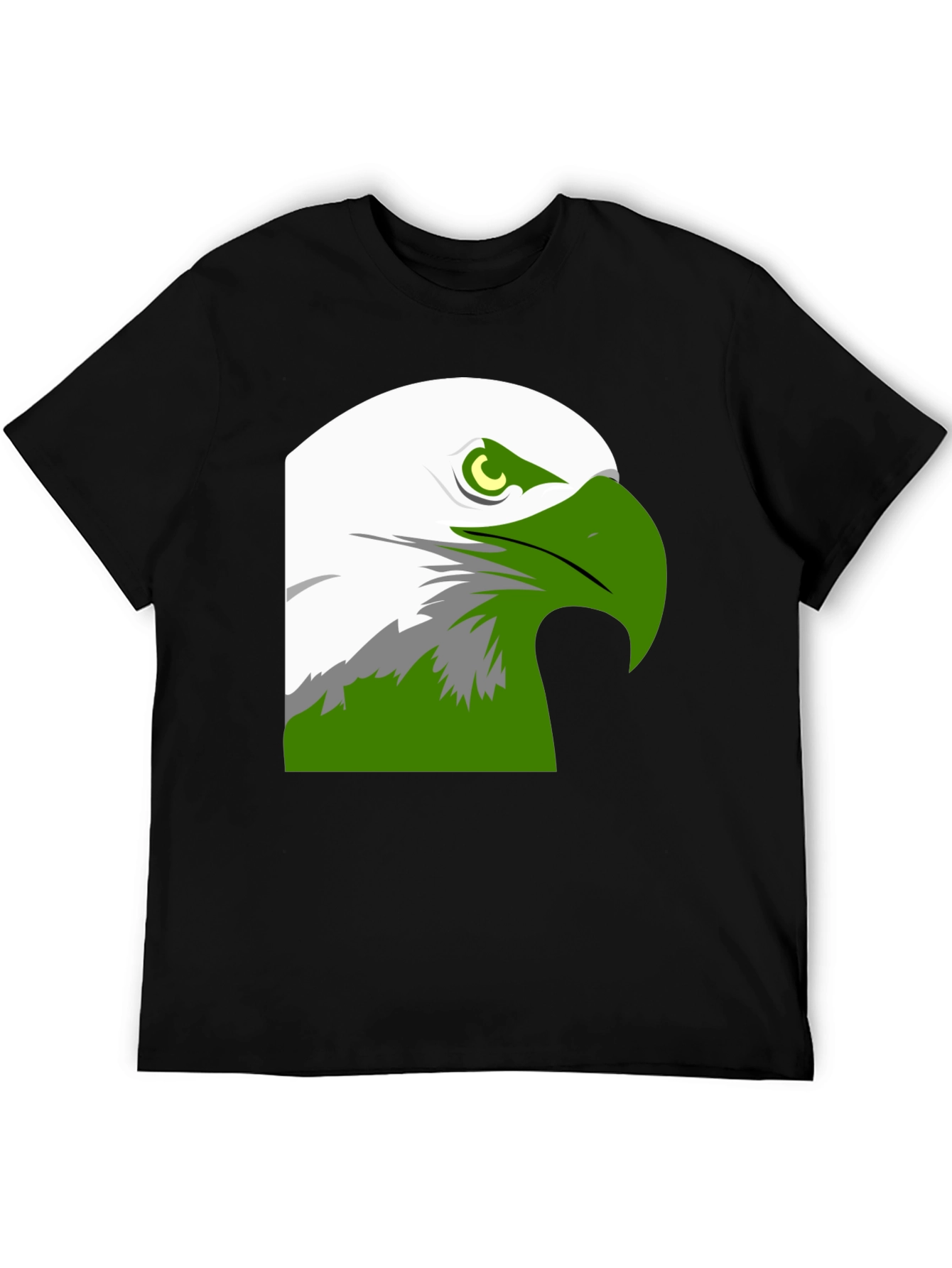 Black Bold Eagle Graphic Tee - Black Cotton Blend view 5