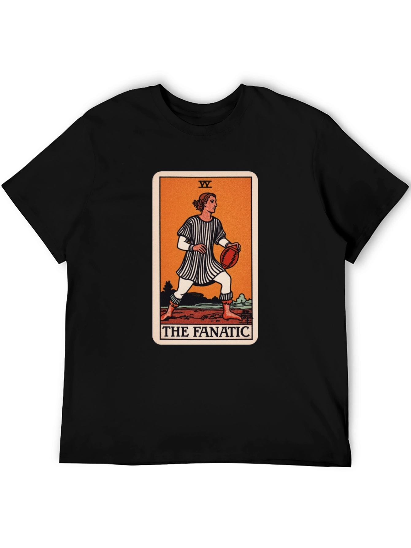 Black The Fanatic Tarot Card Graphic T-Shirt view 5