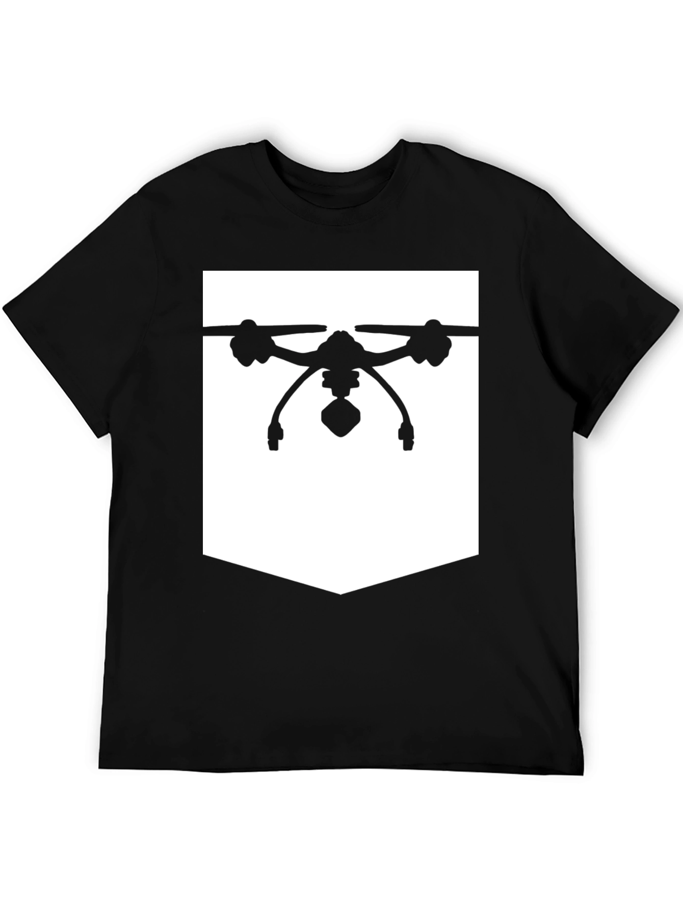Black Drone Graphic Tee - Black Cotton Blend view 5