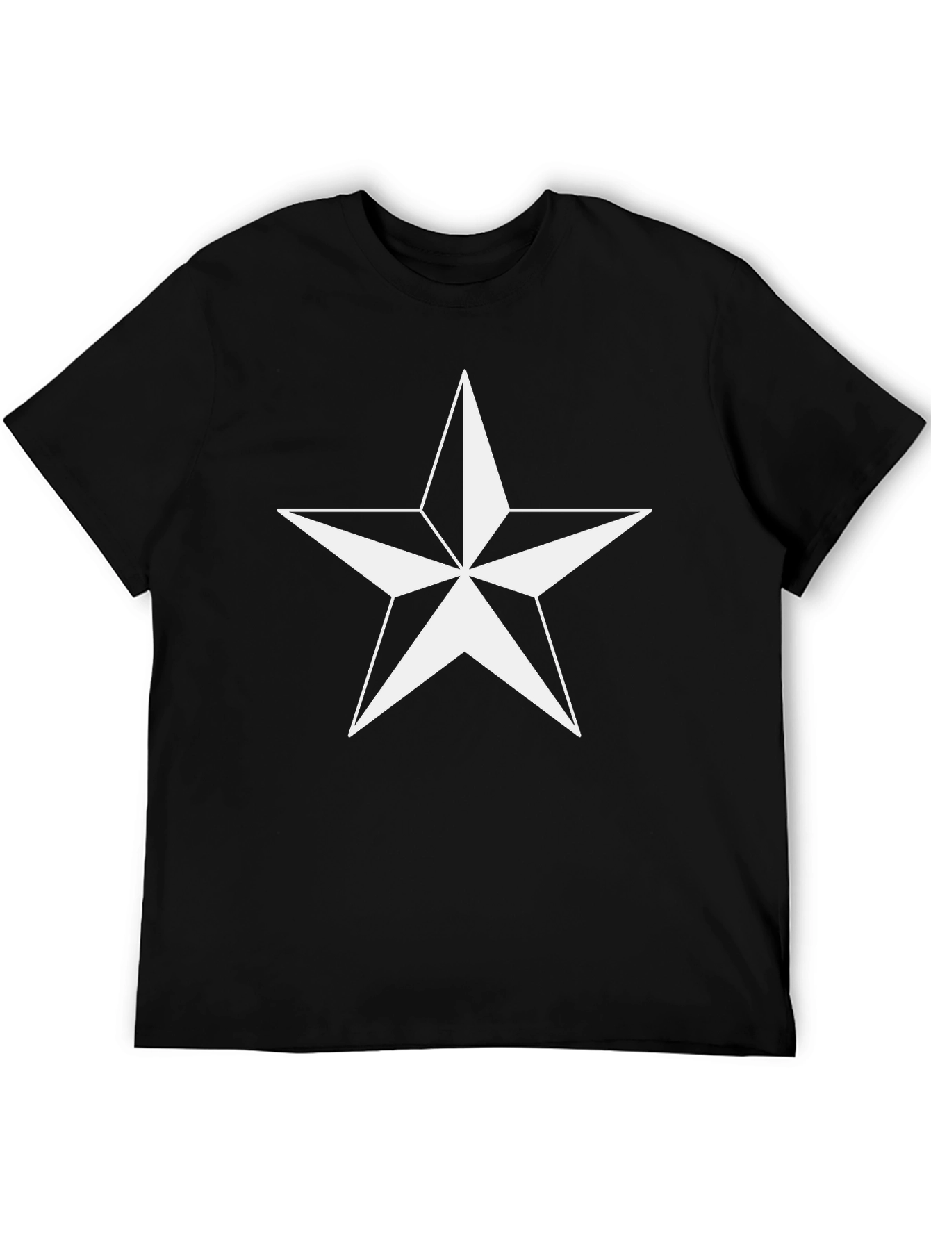 Black Nautical Star Graphic Tee - Black Cotton Blend view 5