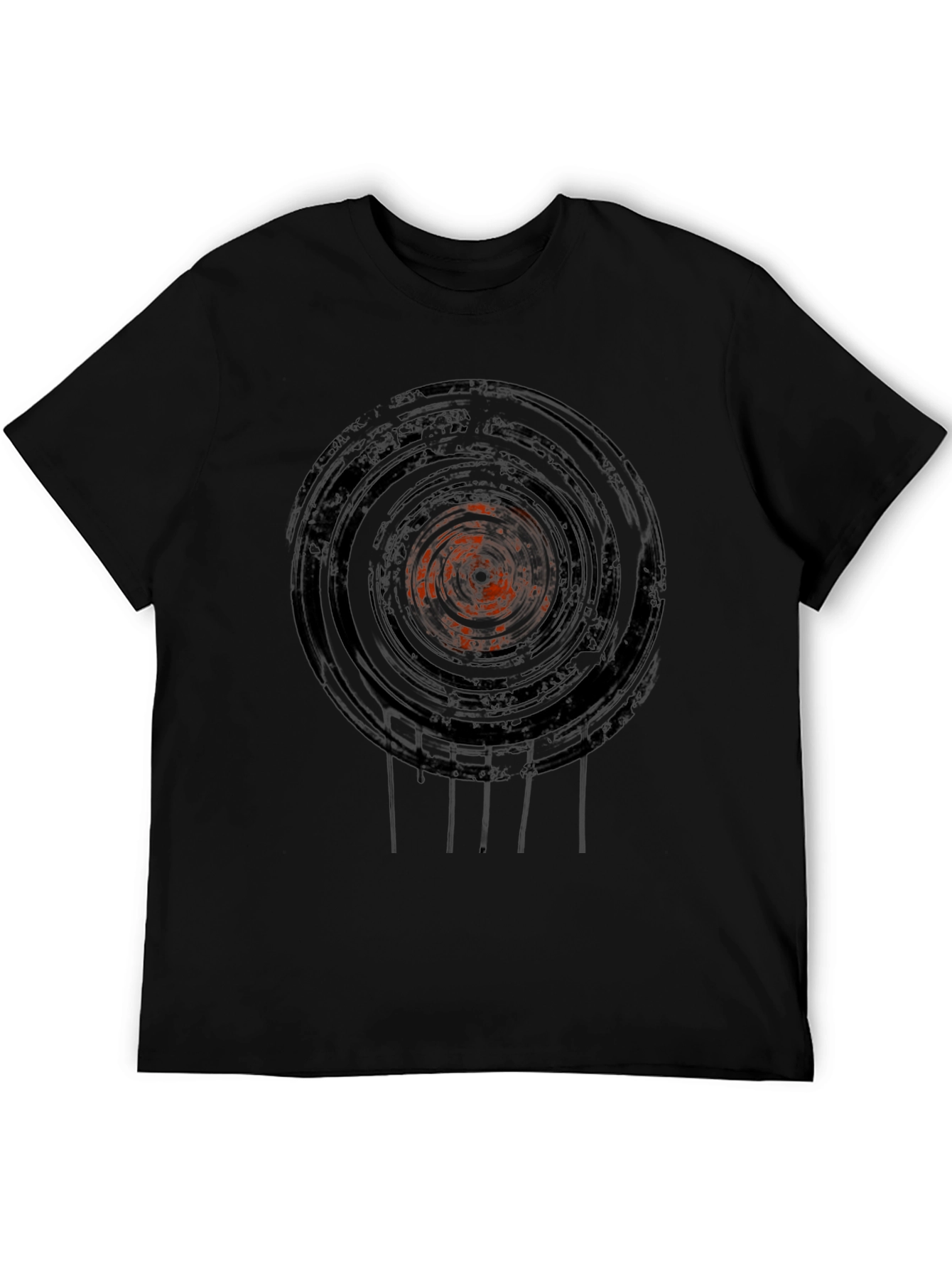 Black Vinyl Record Graphic Tee - Black view 5