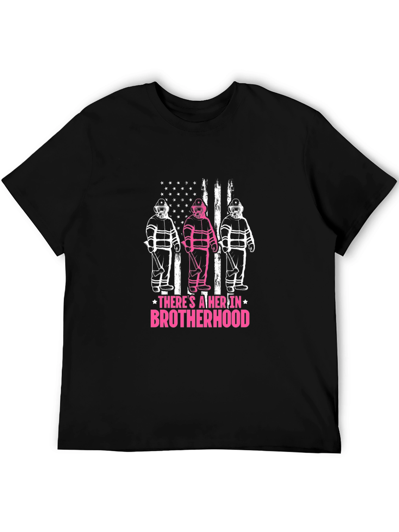 Black Brotherhood Firefighter Graphic Tee - Black view 5