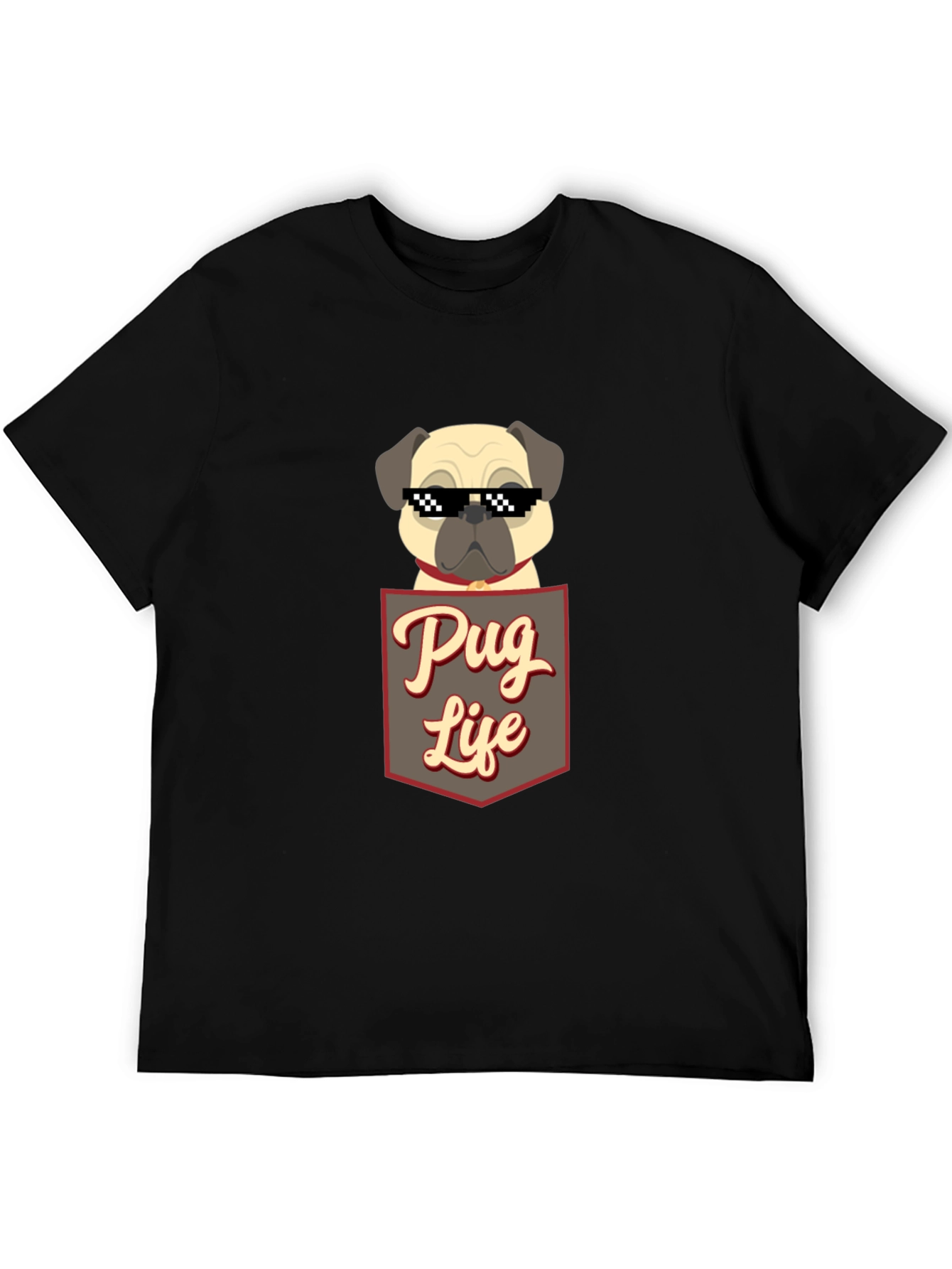 Black Pug Life T-Shirt - Funny Dog Tee view 5