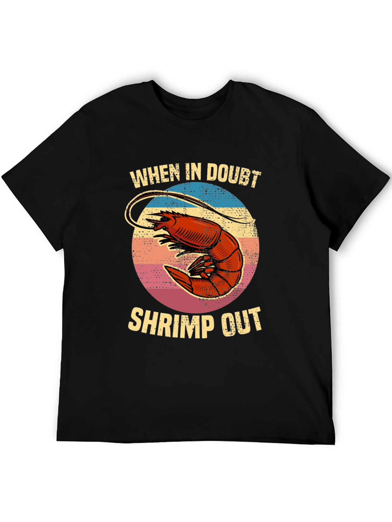 Black Shrimp Out T-Shirt - Funny Seafood Graphic Tee view 5