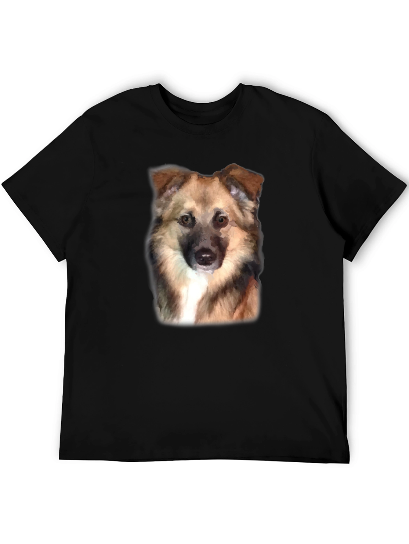 Black Dog Portrait Black T-Shirt view 5