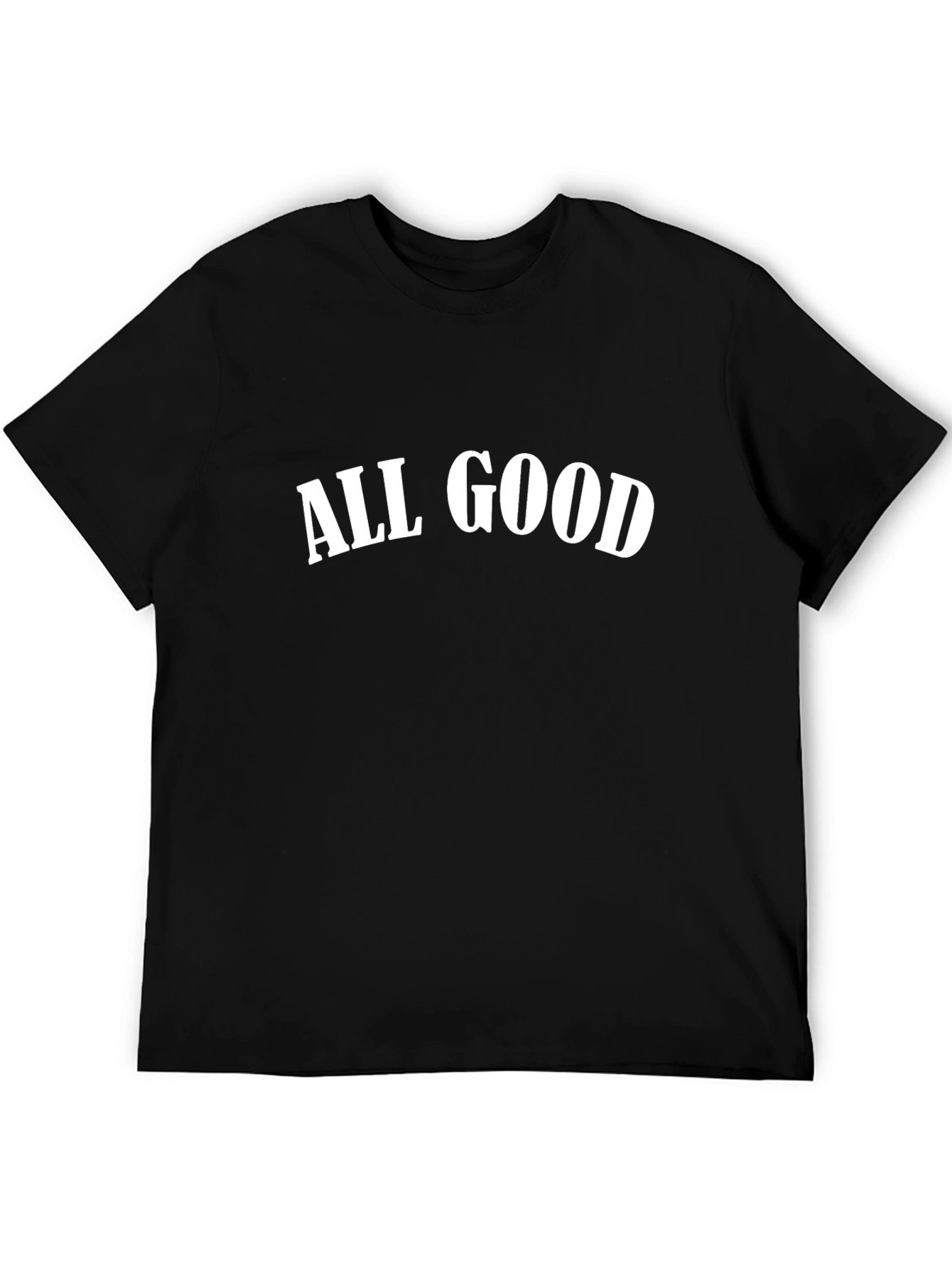 Black All Good Black Graphic Tee - Men's Casual T-Shirt view 5