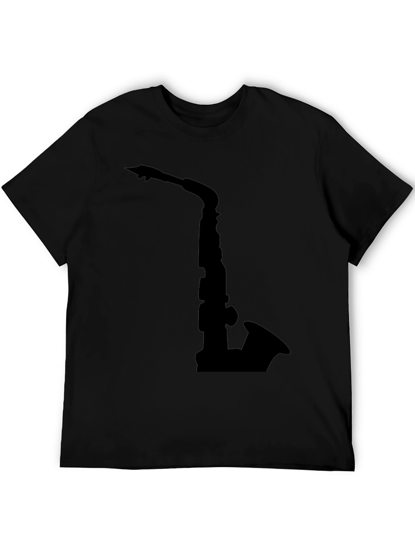 Black Saxophone Graphic Tee - Black Cotton Comfort view 5