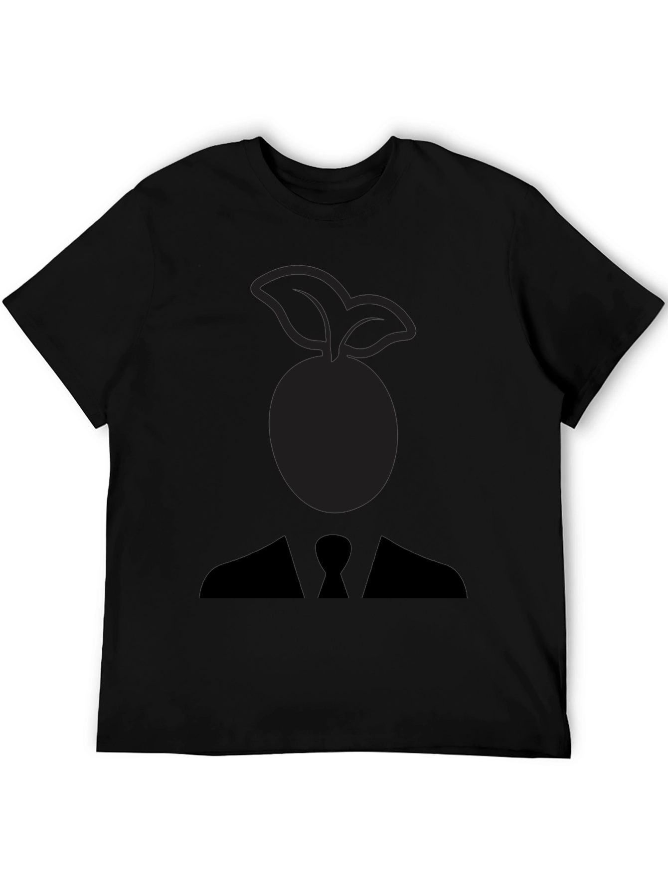 Black Abstract Fruit Head Silhouette Graphic Tee view 5