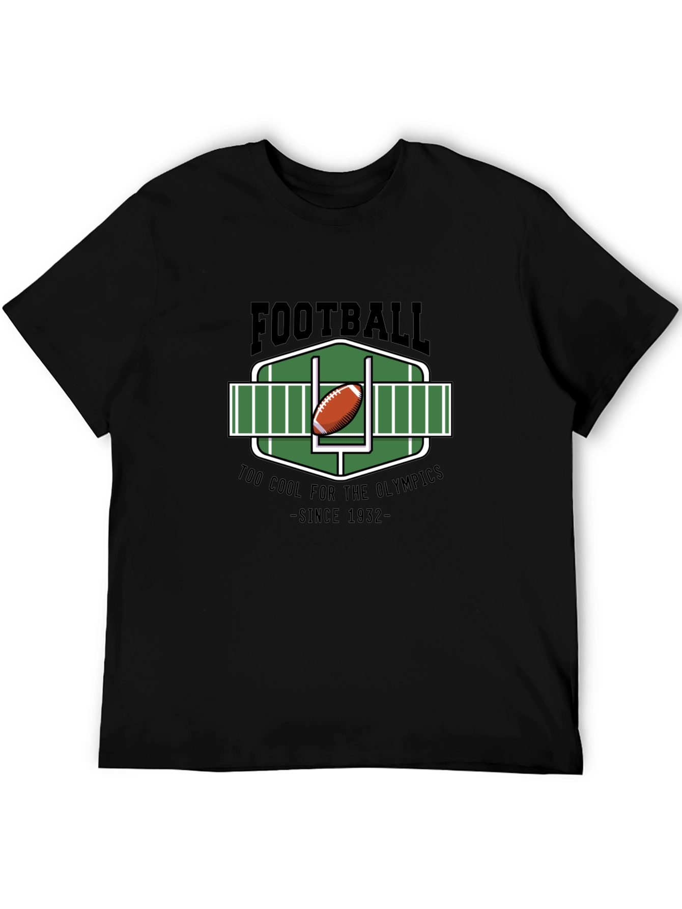 Black Football Too Cool Olympics T-Shirt view 5
