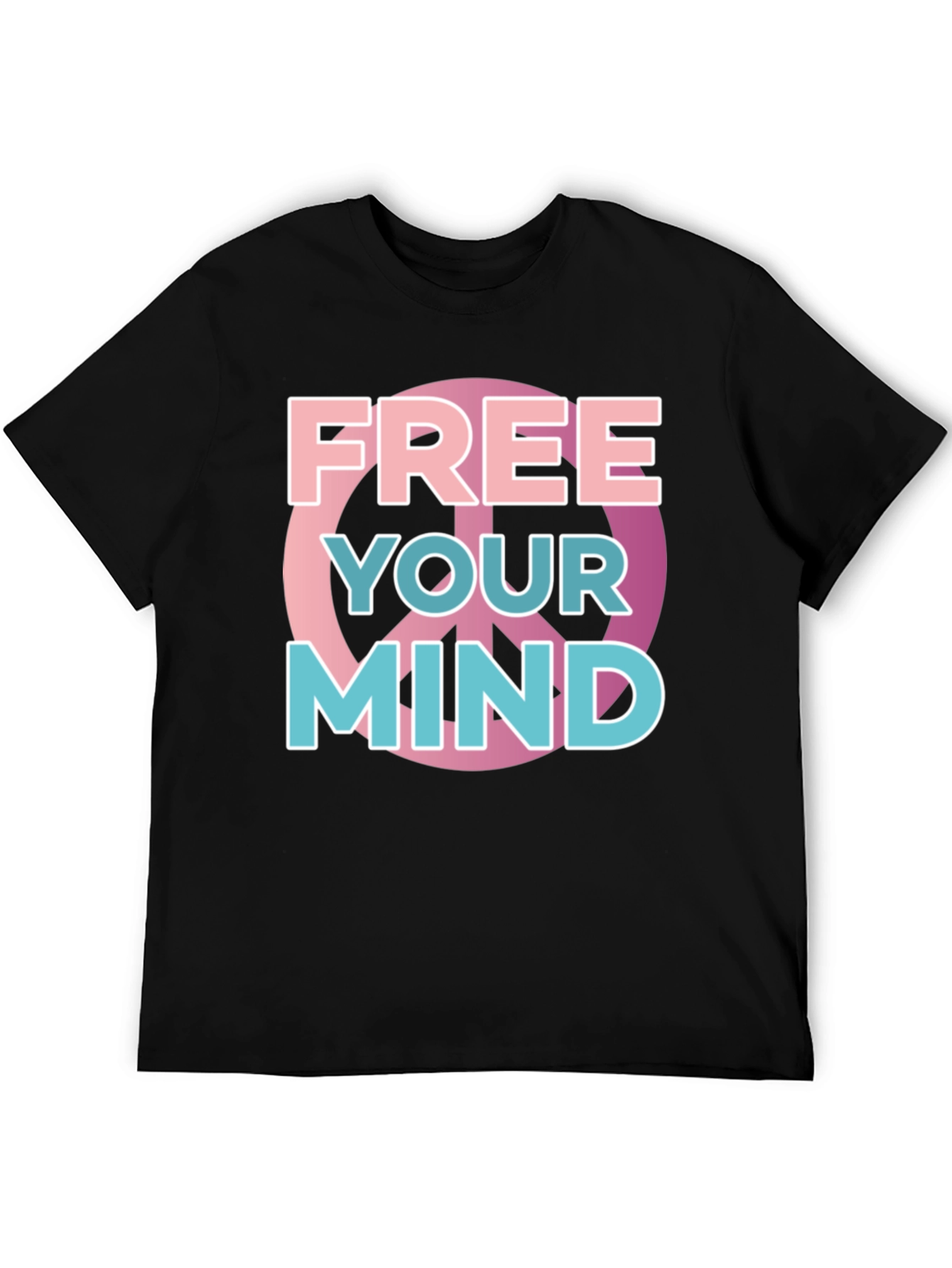 Black Free Your Mind Graphic Tee - Black Cotton Blend view 5