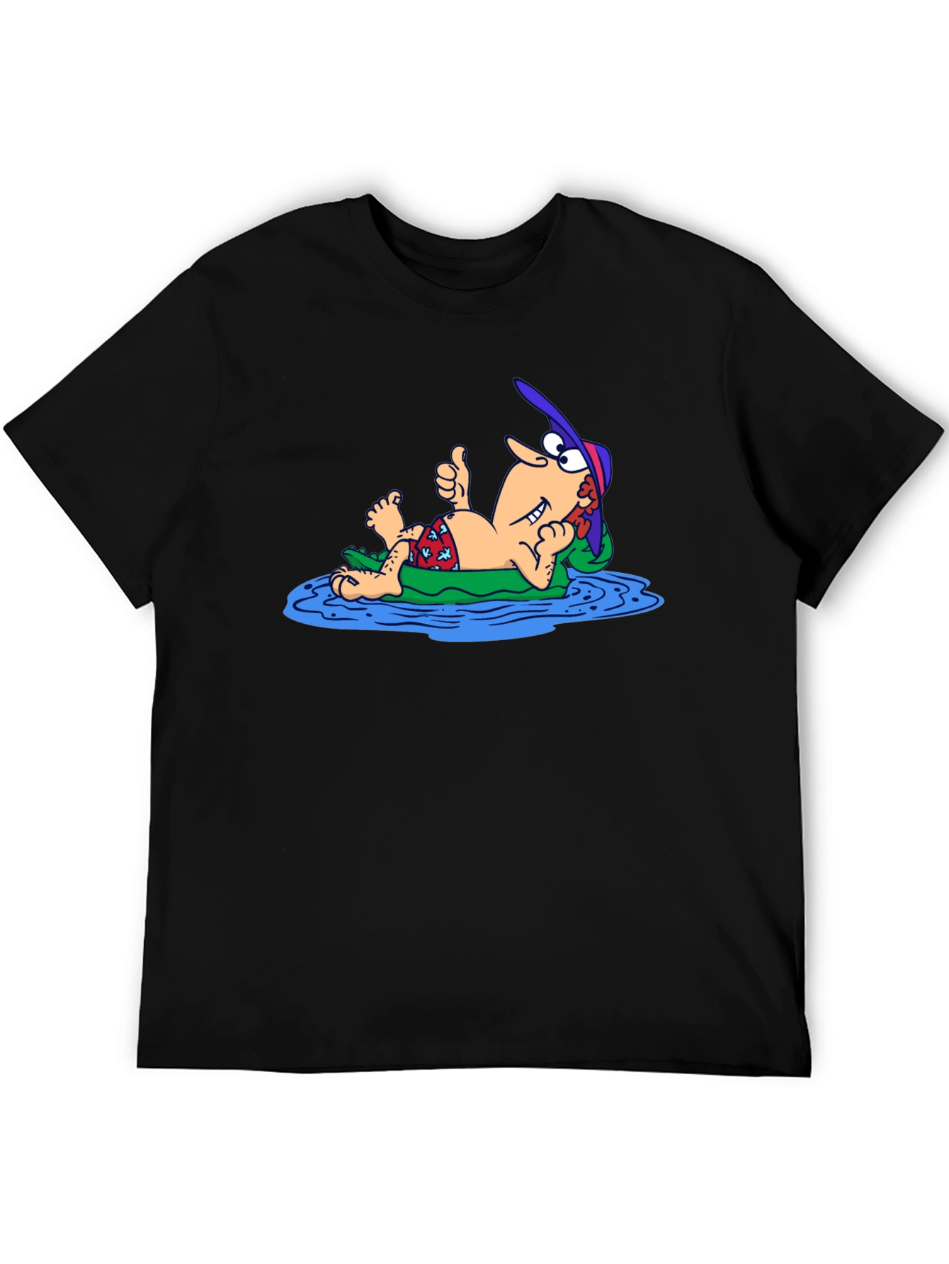 Black Funny Cartoon Relaxing T-Shirt view 5