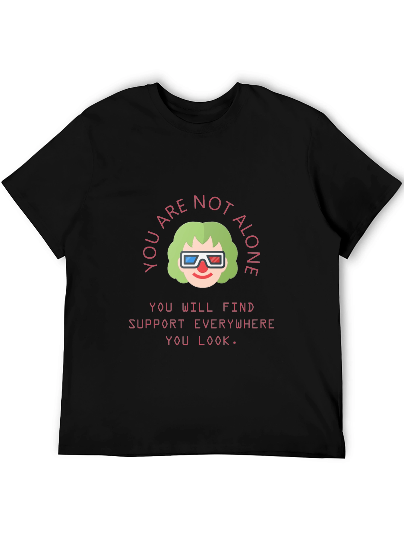Black Uplifting Graphic Tee - You Are Not Alone view 5