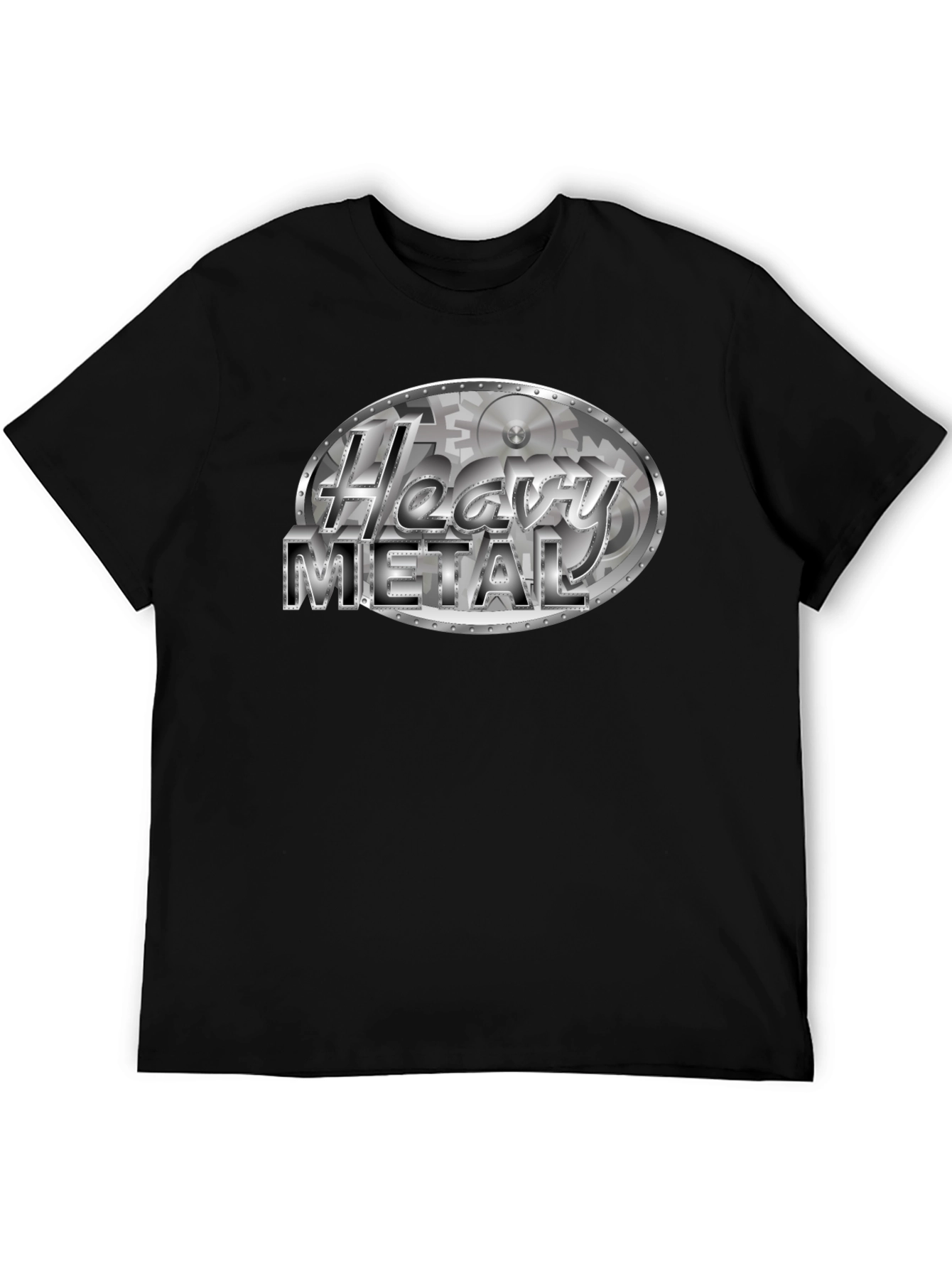 Black Heavy Metal T-Shirt - Gear Design Black Tee view 5