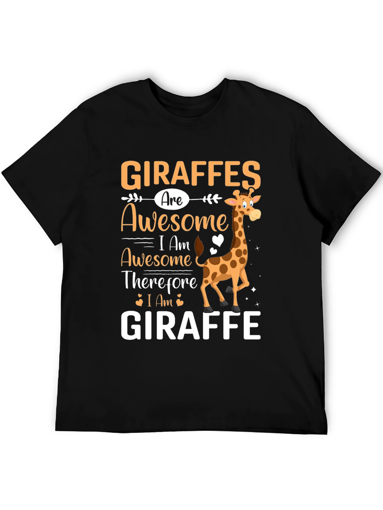 Black Giraffes Are Awesome Graphic T-Shirt view 5