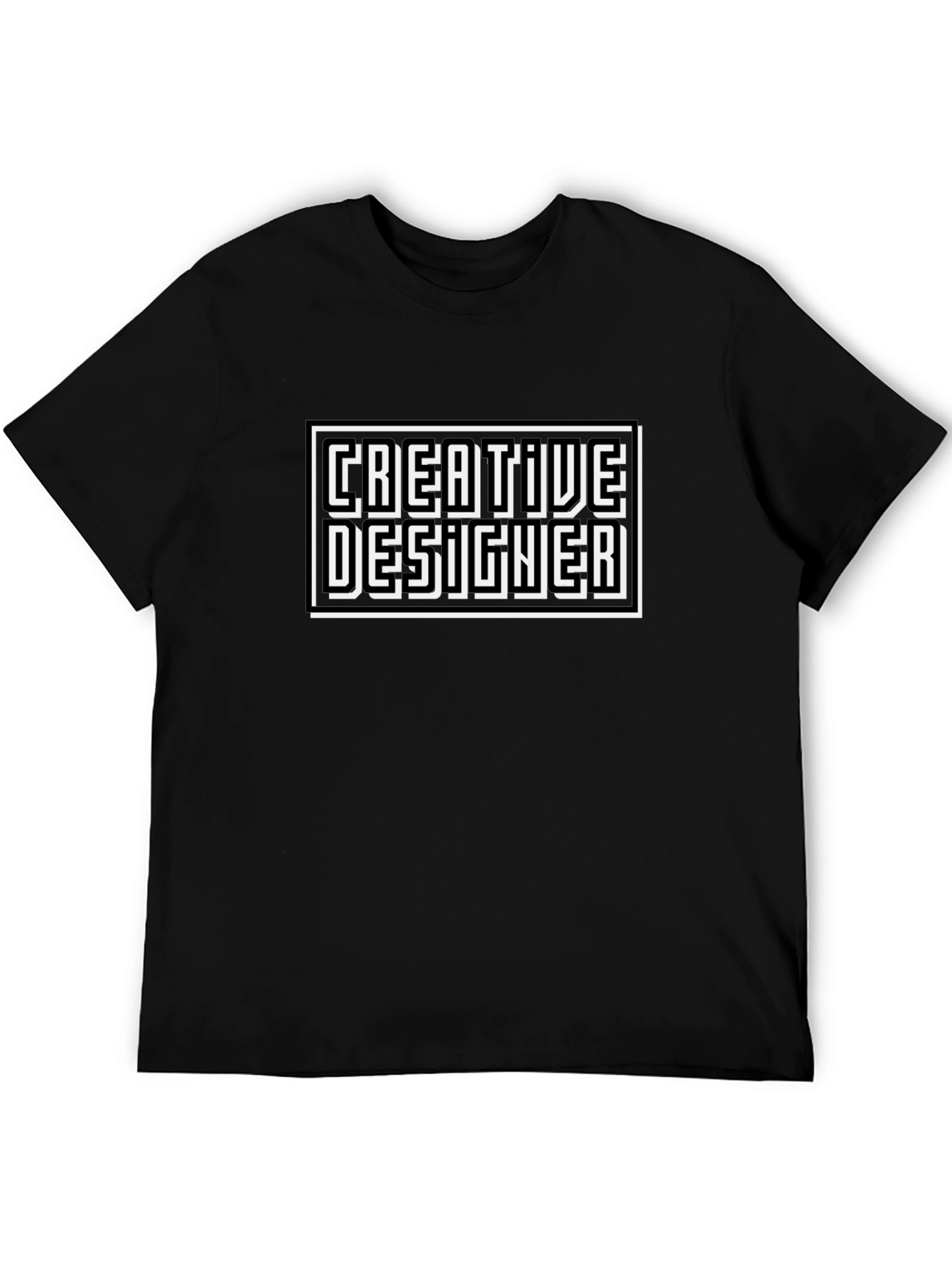 Creative Designer Black T-Shirt - 5