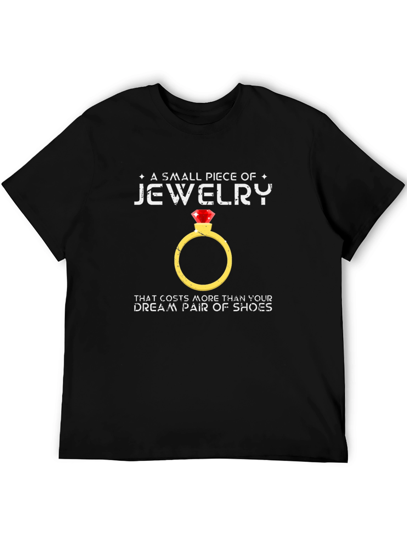 Black Jewelry Ring Graphic Tee - Funny Marriage Proposal Shirt view 5
