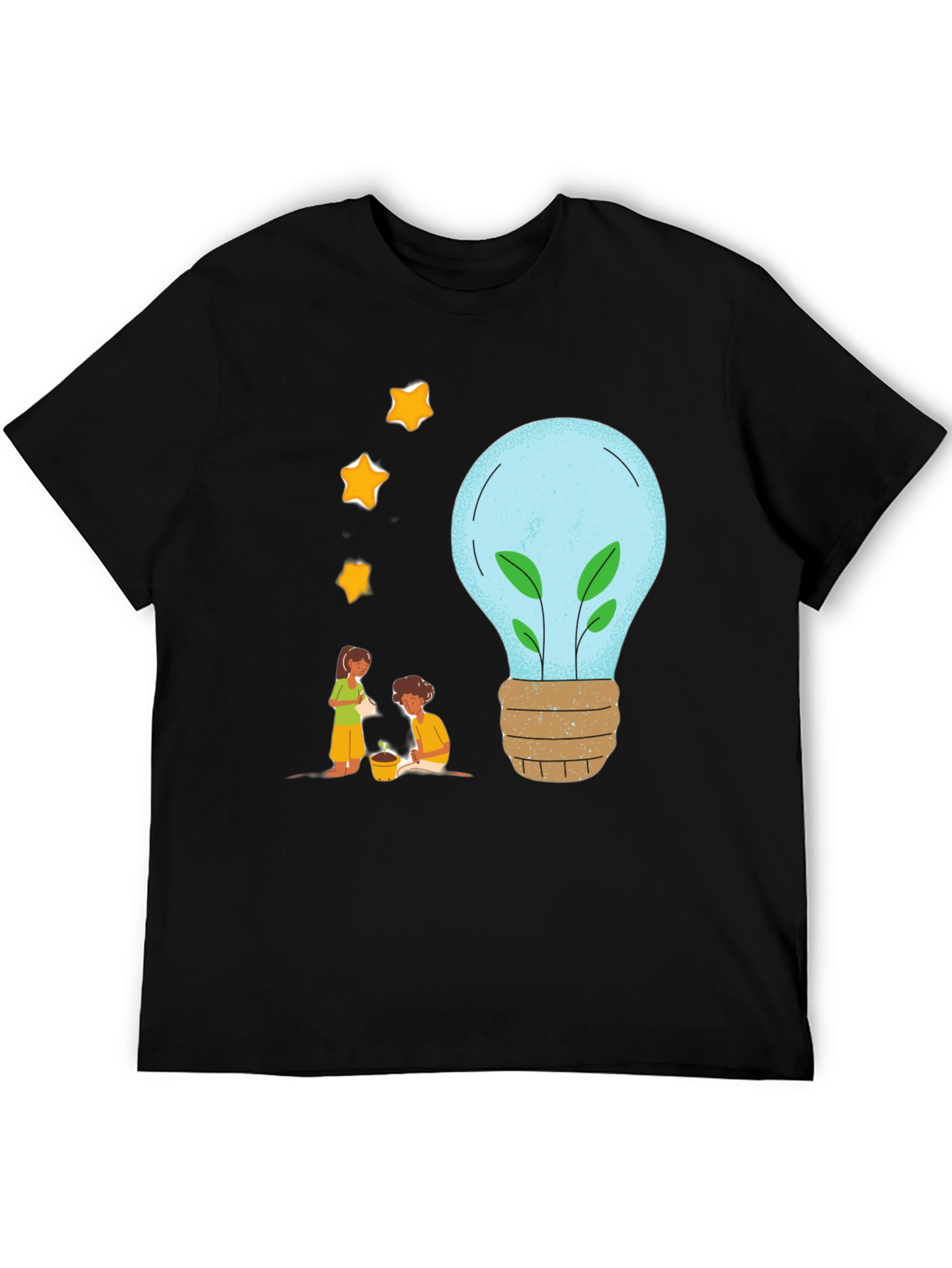 Black Eco-Friendly Graphic Tee - Plant a Brighter Future view 5