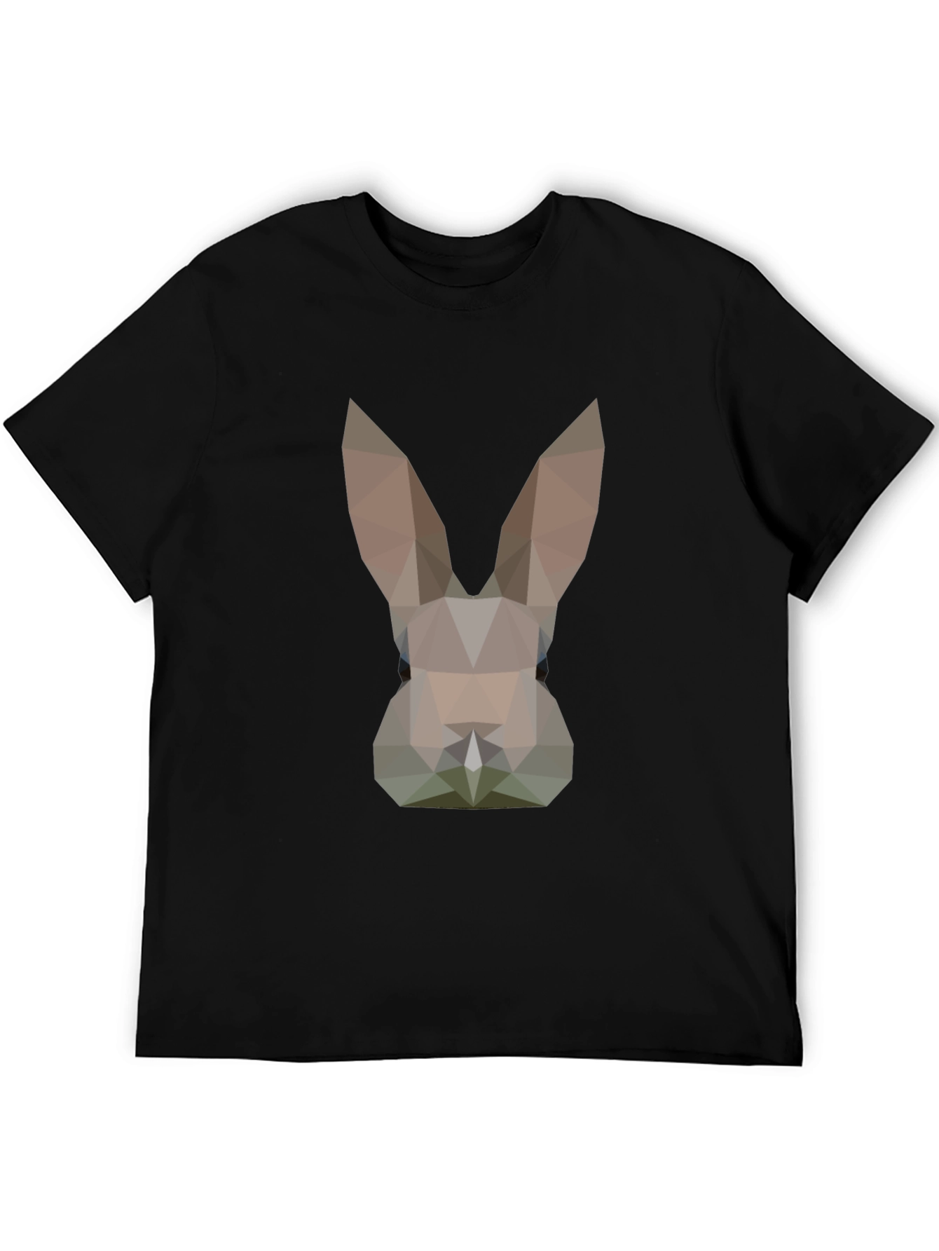 Black Geometric Bunny Black T-Shirt view 5
