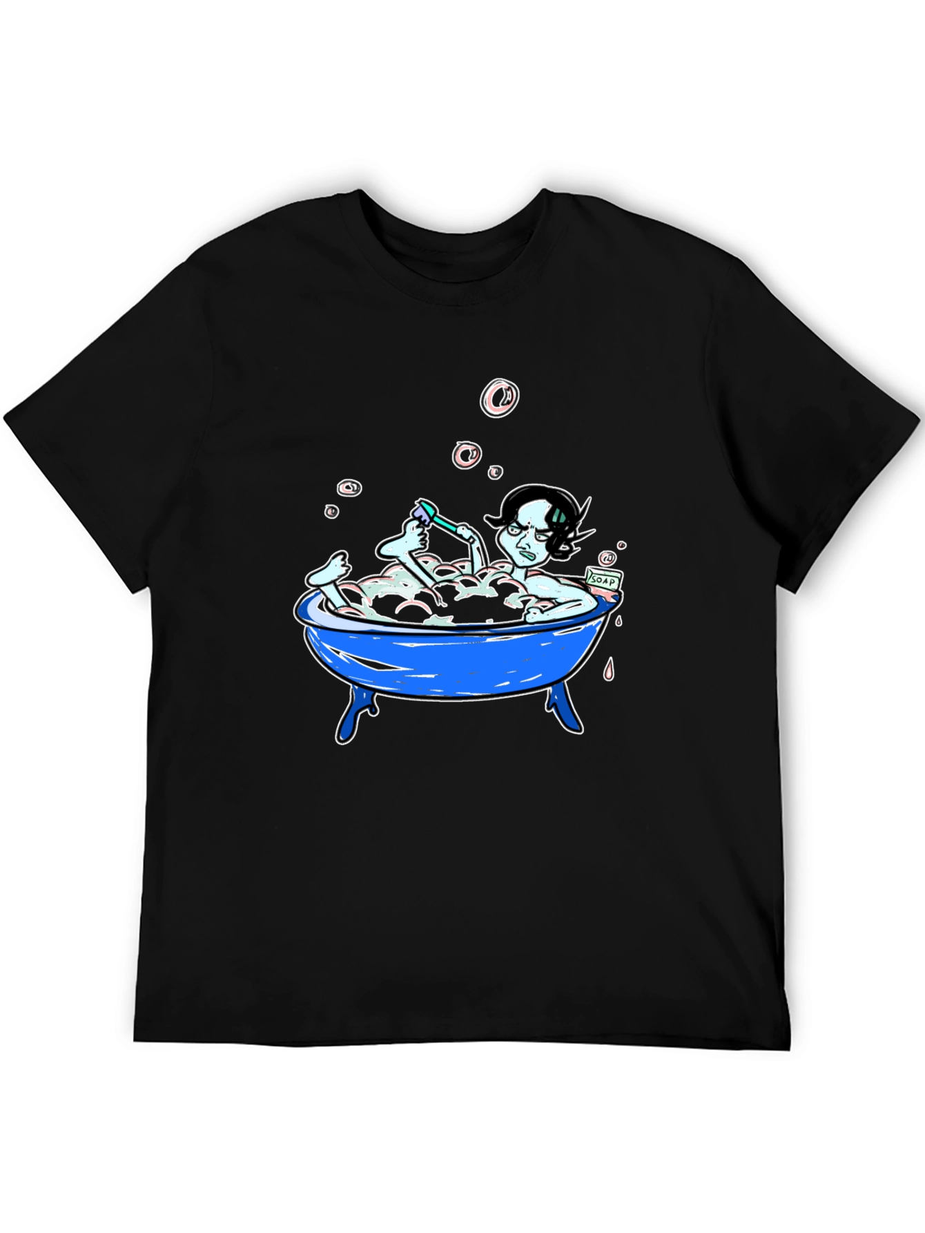 Black Cartoon Bath T-Shirt view 5