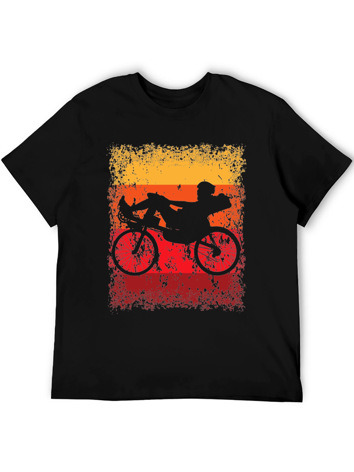 Black Recumbent Bike Silhouette Graphic Tee view 5
