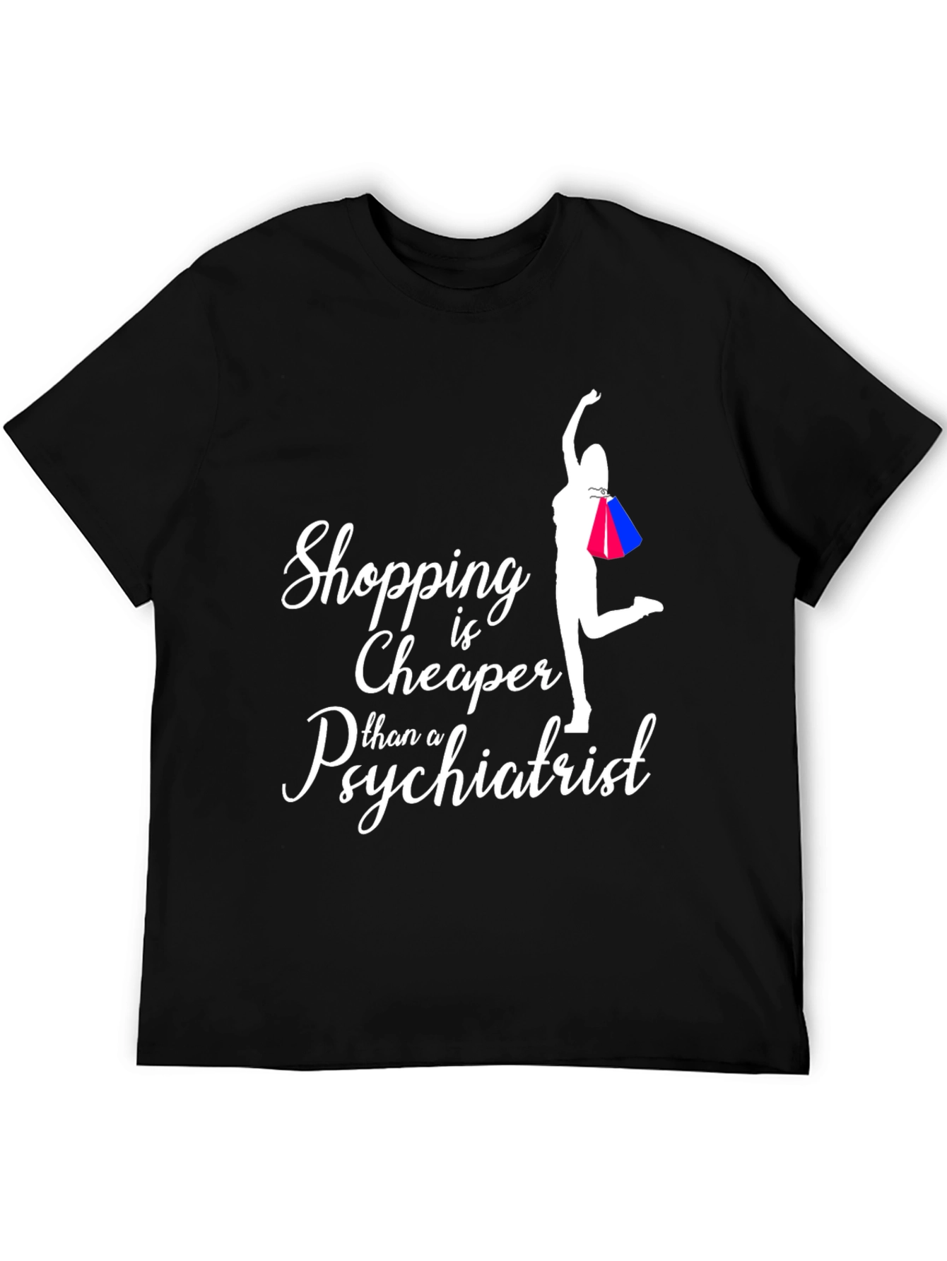 Black Shopping is Cheaper T-Shirt view 5