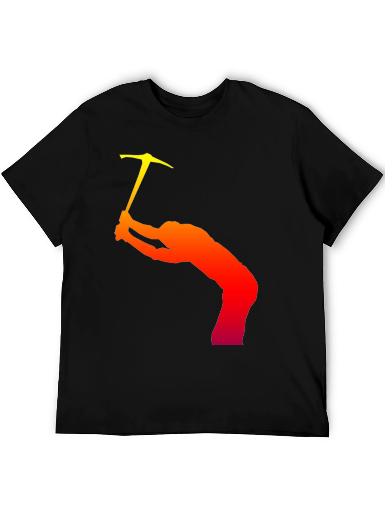 Black Climbing Silhouette Graphic T-Shirt - Black Cotton Tee view 5