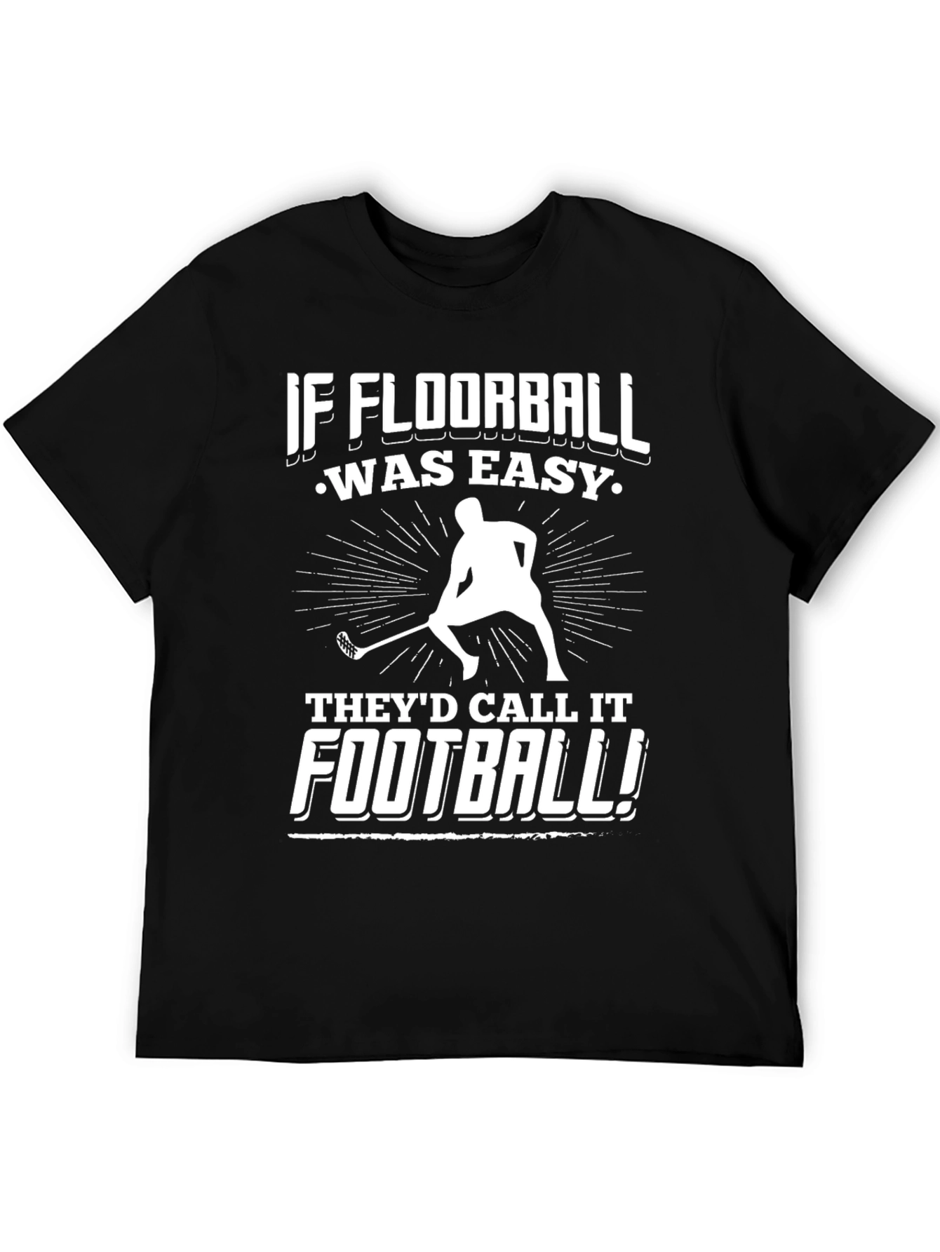 Black Floorball T-Shirt - If Floorball Was Easy! view 5