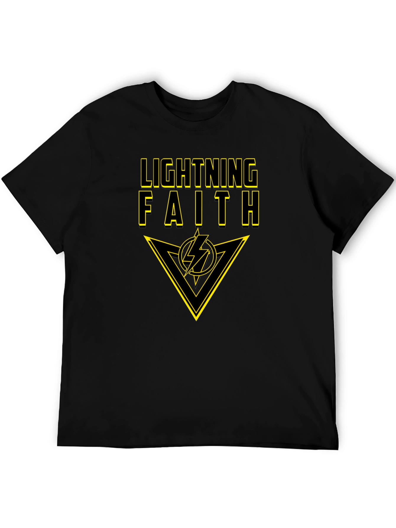Black Lightning Faith Black T-Shirt - Bold Graphic Tee view 5