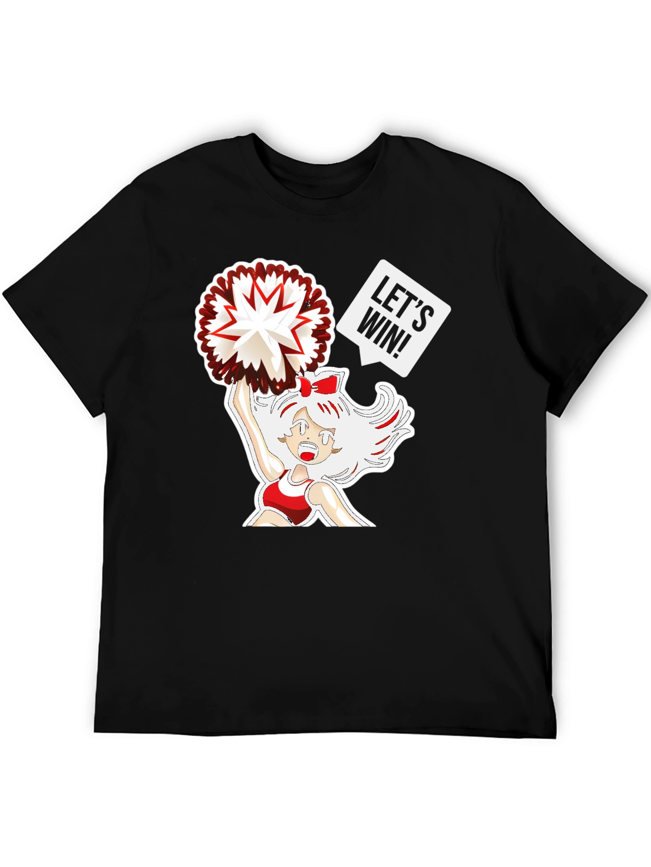 Black Cheerleader Graphic T-Shirt - Let's Win! view 5