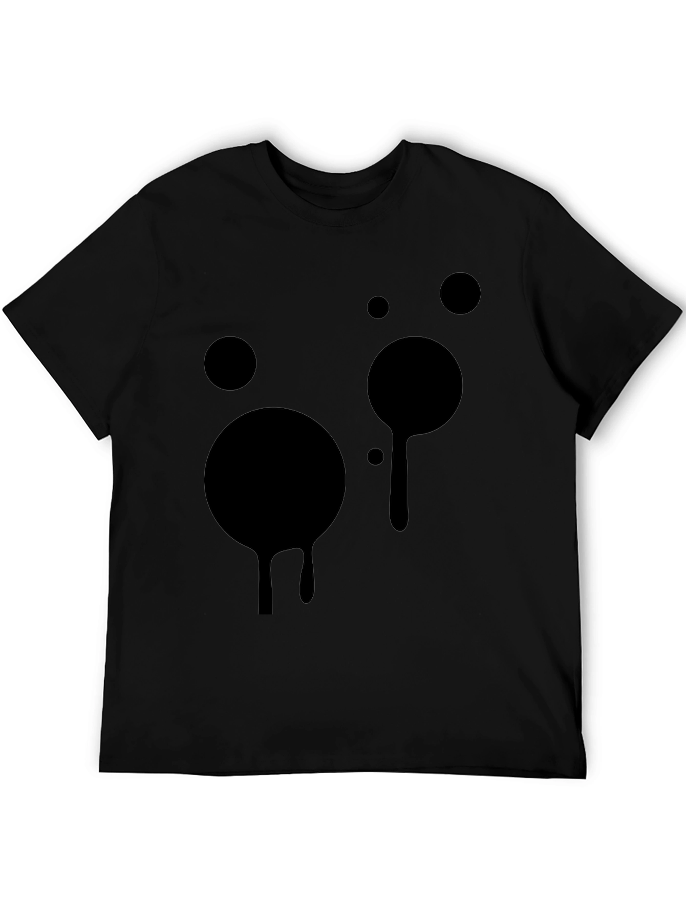 Black Abstract Drip Tee - Modern Graphic Black T-Shirt view 5