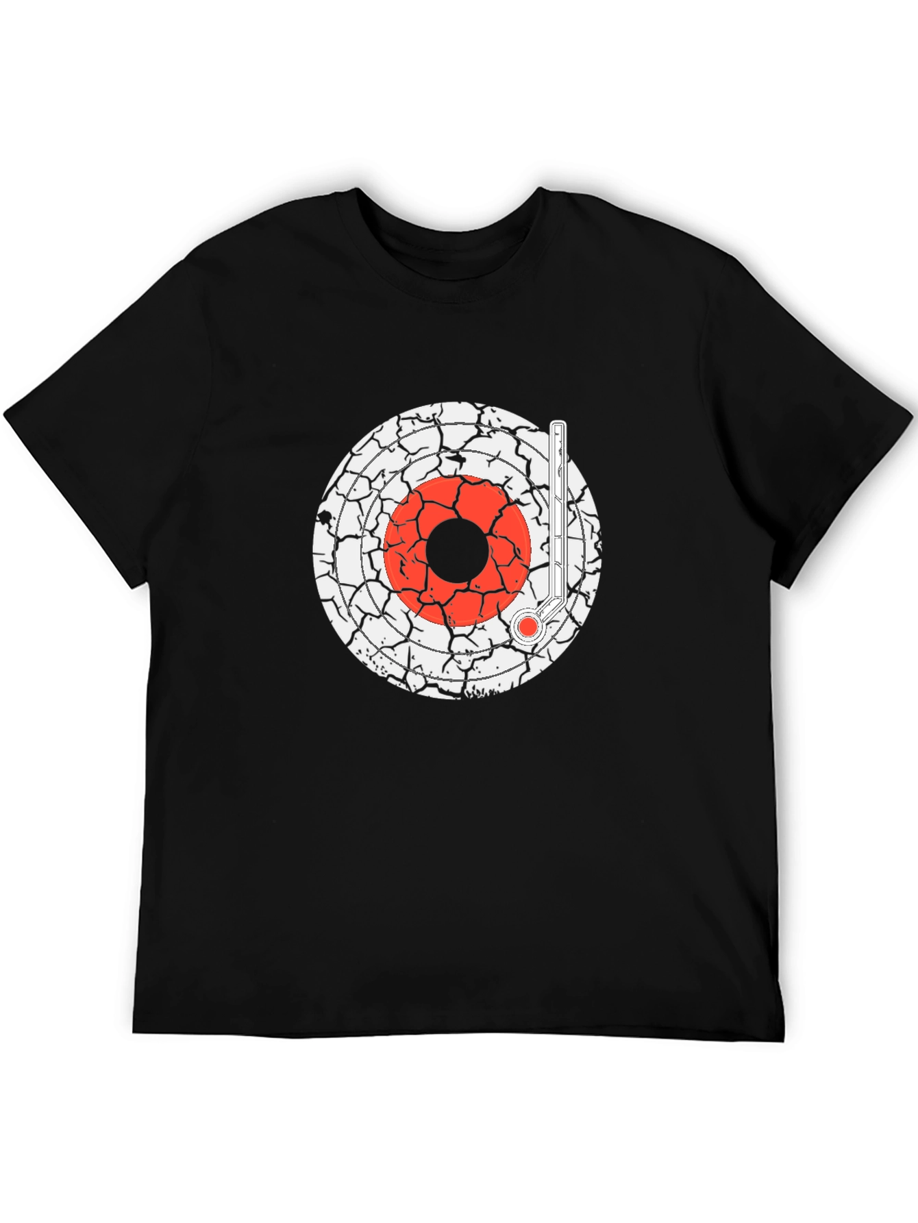 Black Cracked Target T-Shirt - Vintage Style view 5
