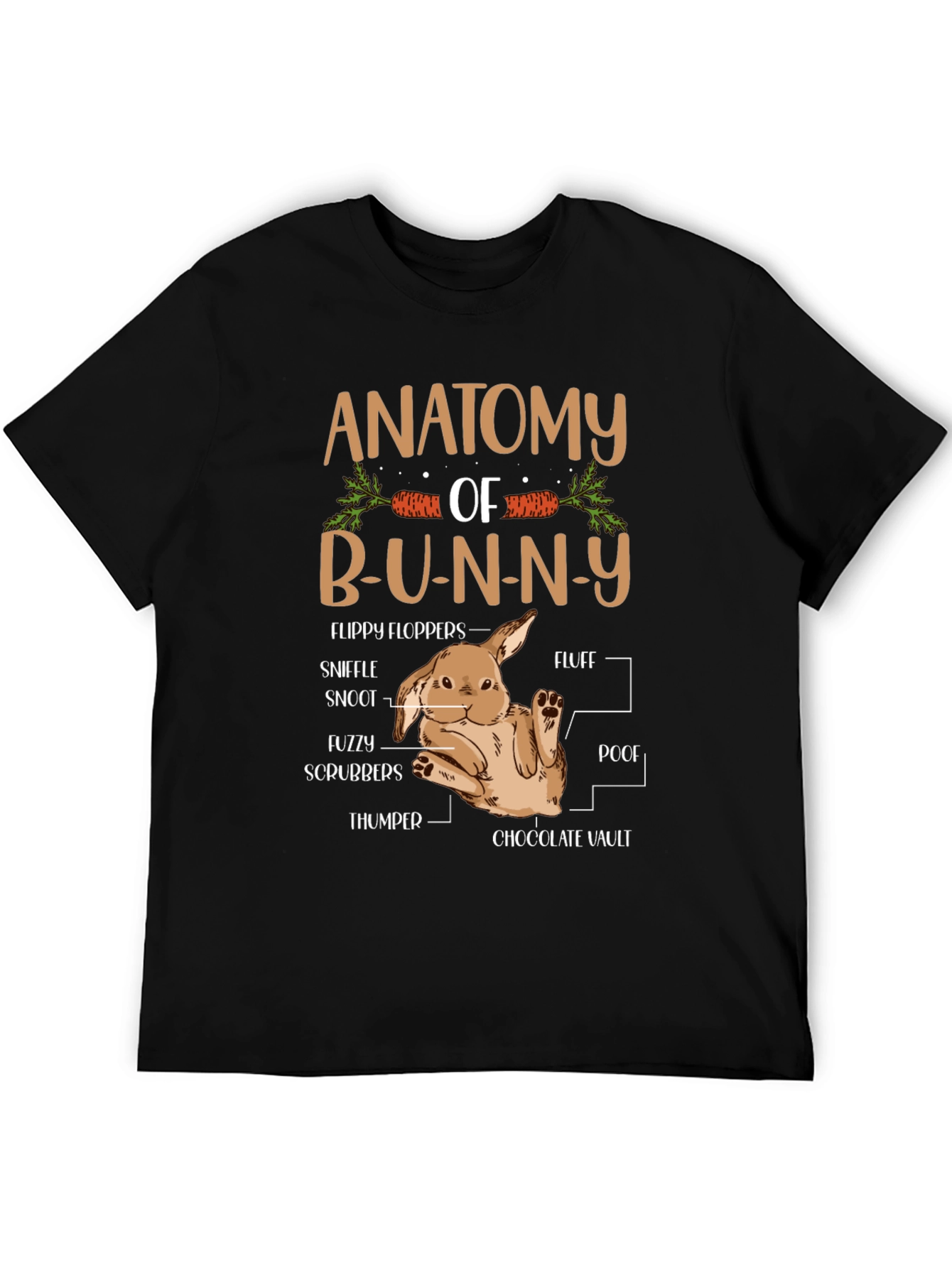 Black Anatomy of a Bunny T-Shirt - Easter view 5