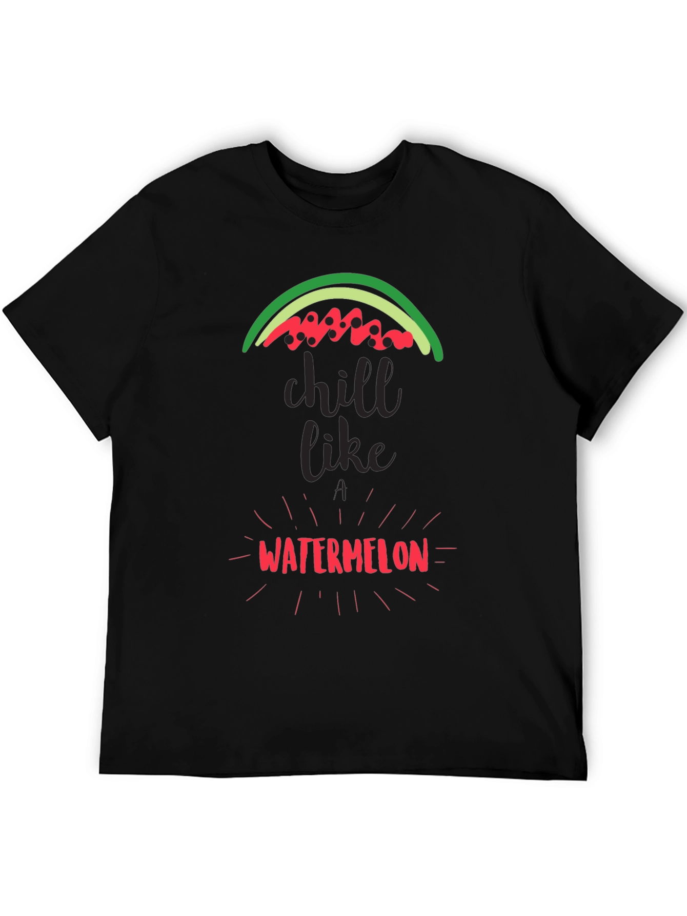 Black Chill Like Watermelon Black Graphic Tee view 5