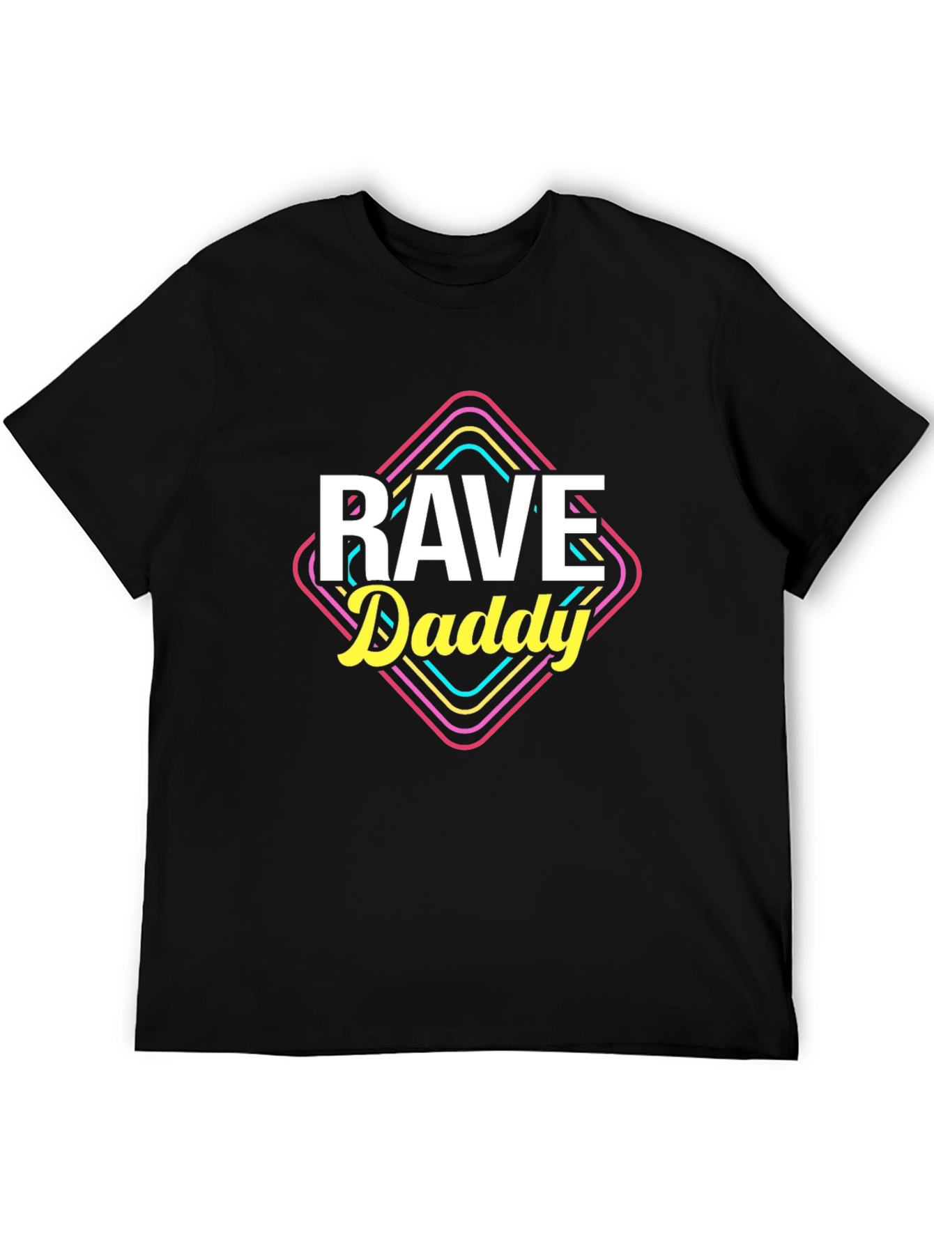 Black Rave Daddy T-Shirt - Retro 80s Style, Black Tee view 5